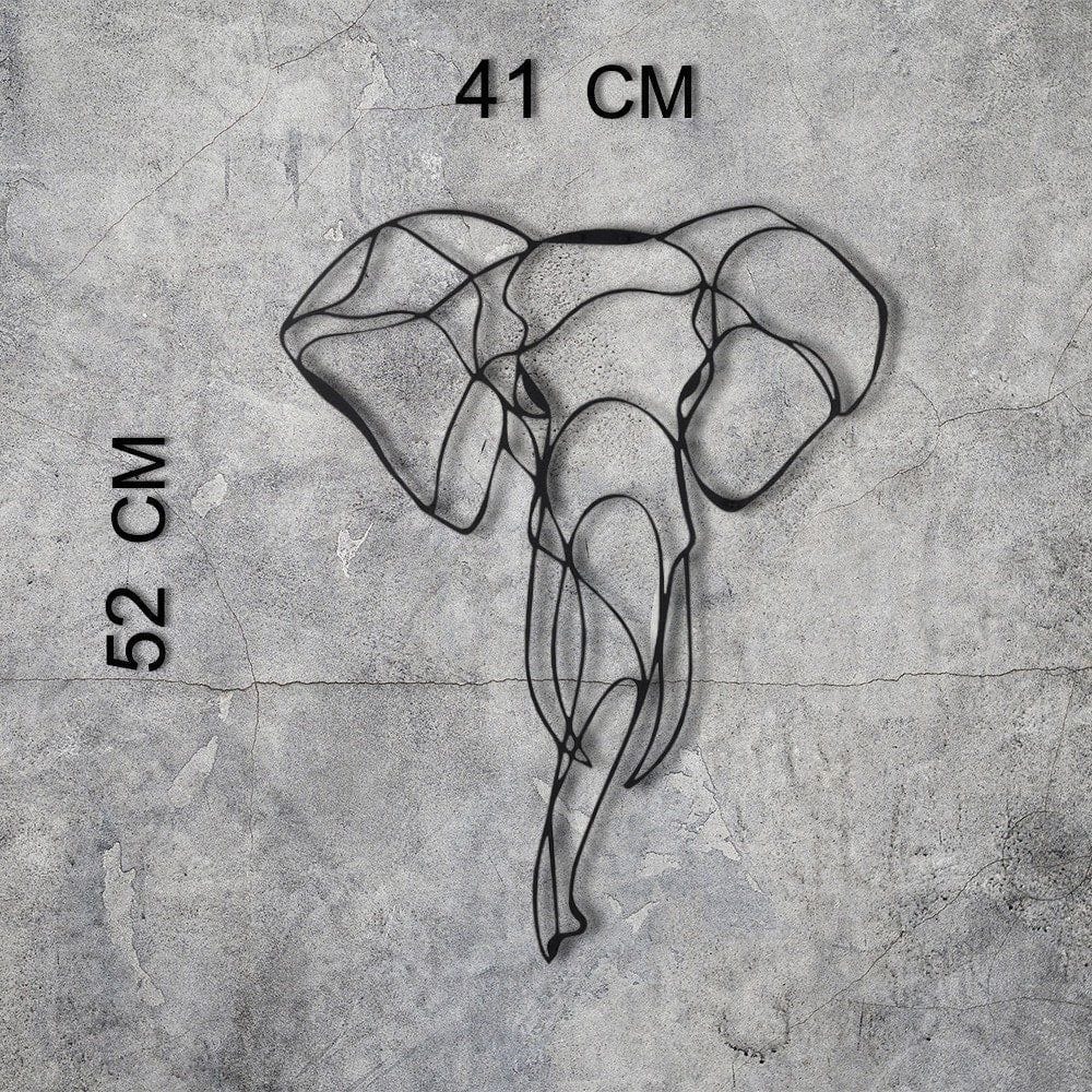 Accesoriu decorativ ELEPHANT 2, negru, metal, 41x52 cm
