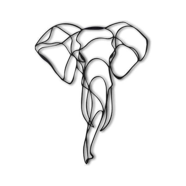 Accesoriu decorativ ELEPHANT 2, negru, metal, 41x52 cm