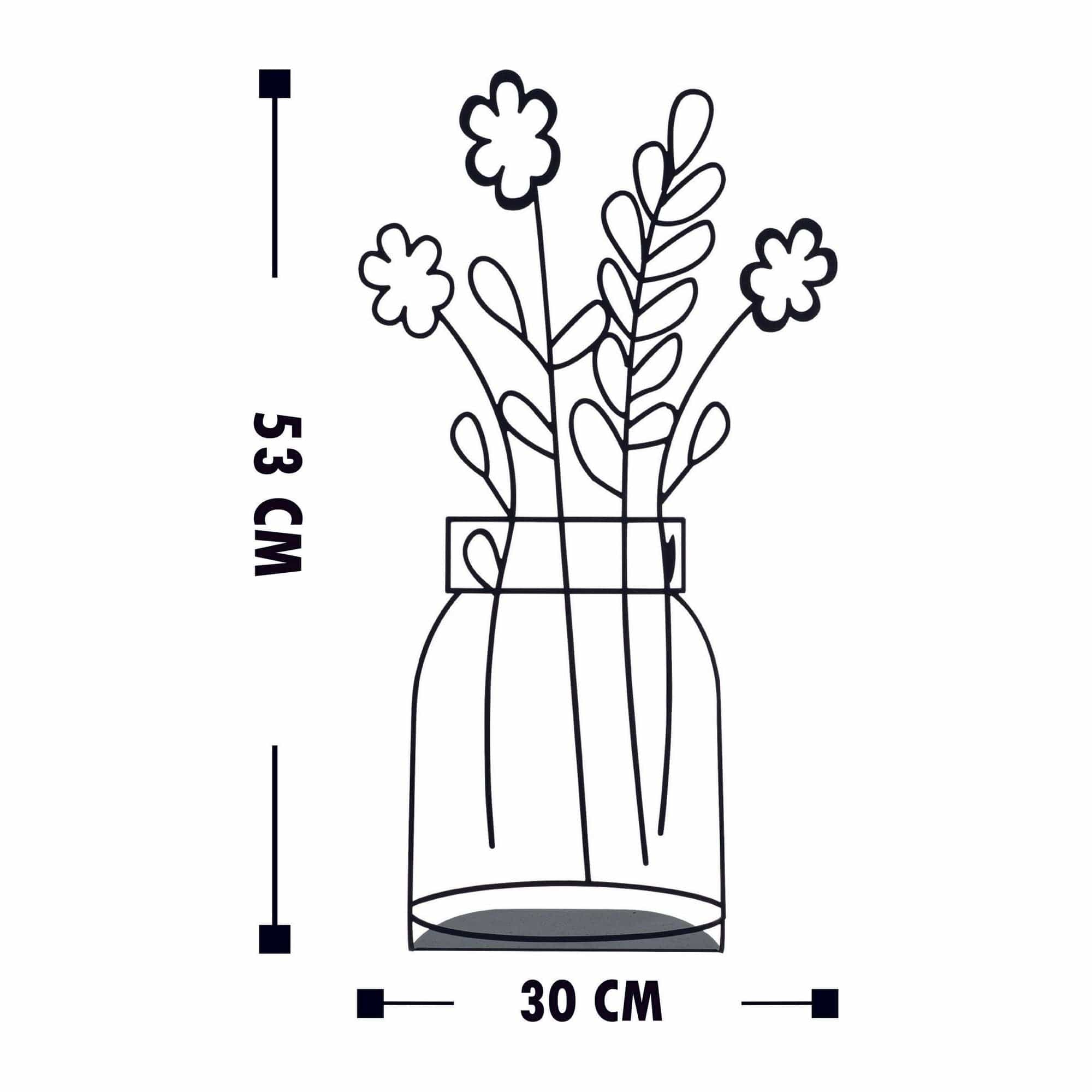 Accesoriu decorativ FLOWERPOT-11, negru, metal, 30x53 cm