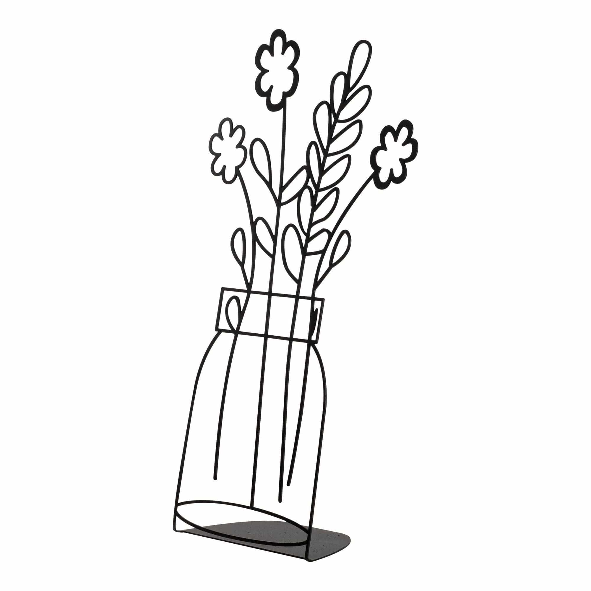Accesoriu decorativ FLOWERPOT-11, negru, metal, 30x53 cm