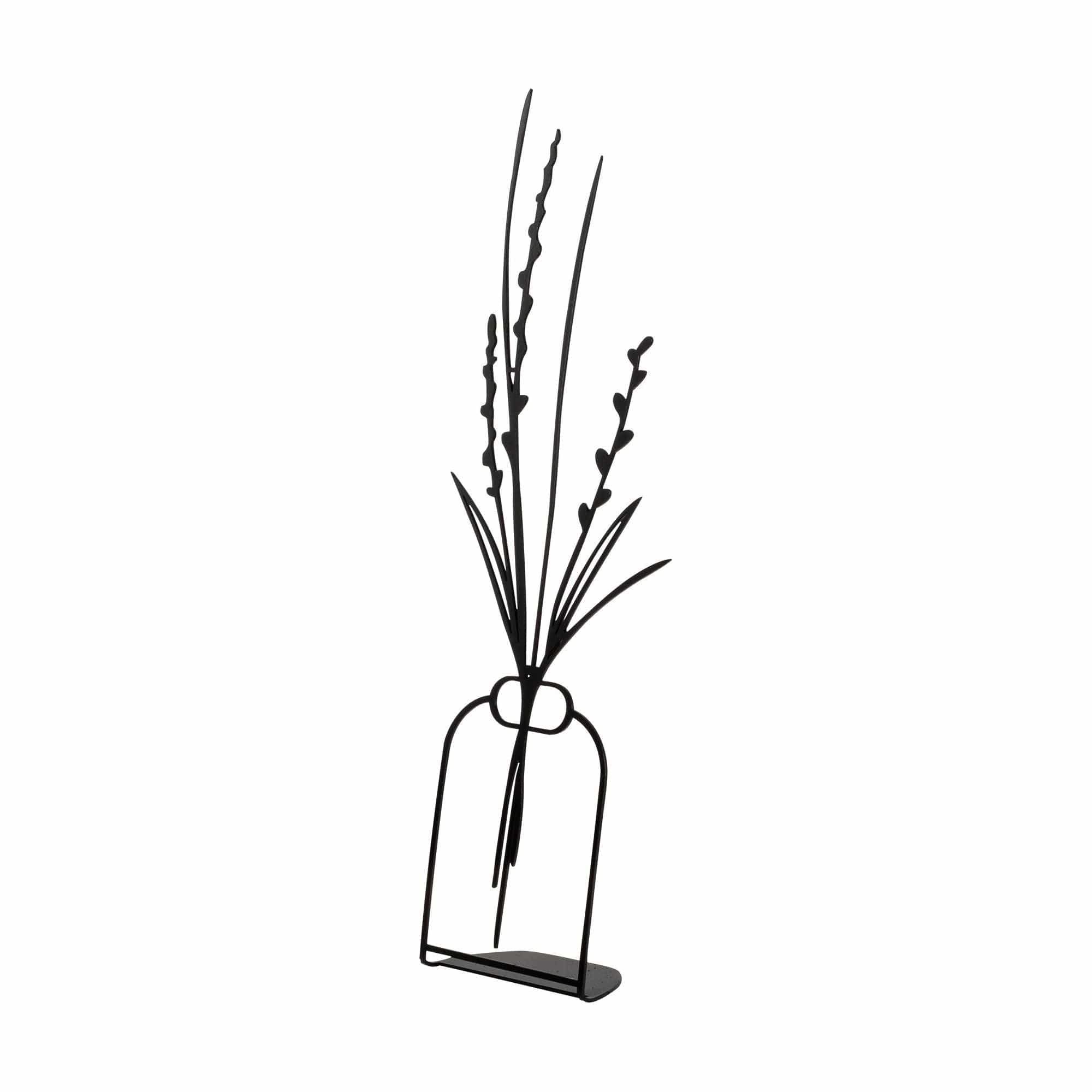 Accesoriu decorativ FLOWERPOT-3, negru, metal, 19x44 cm