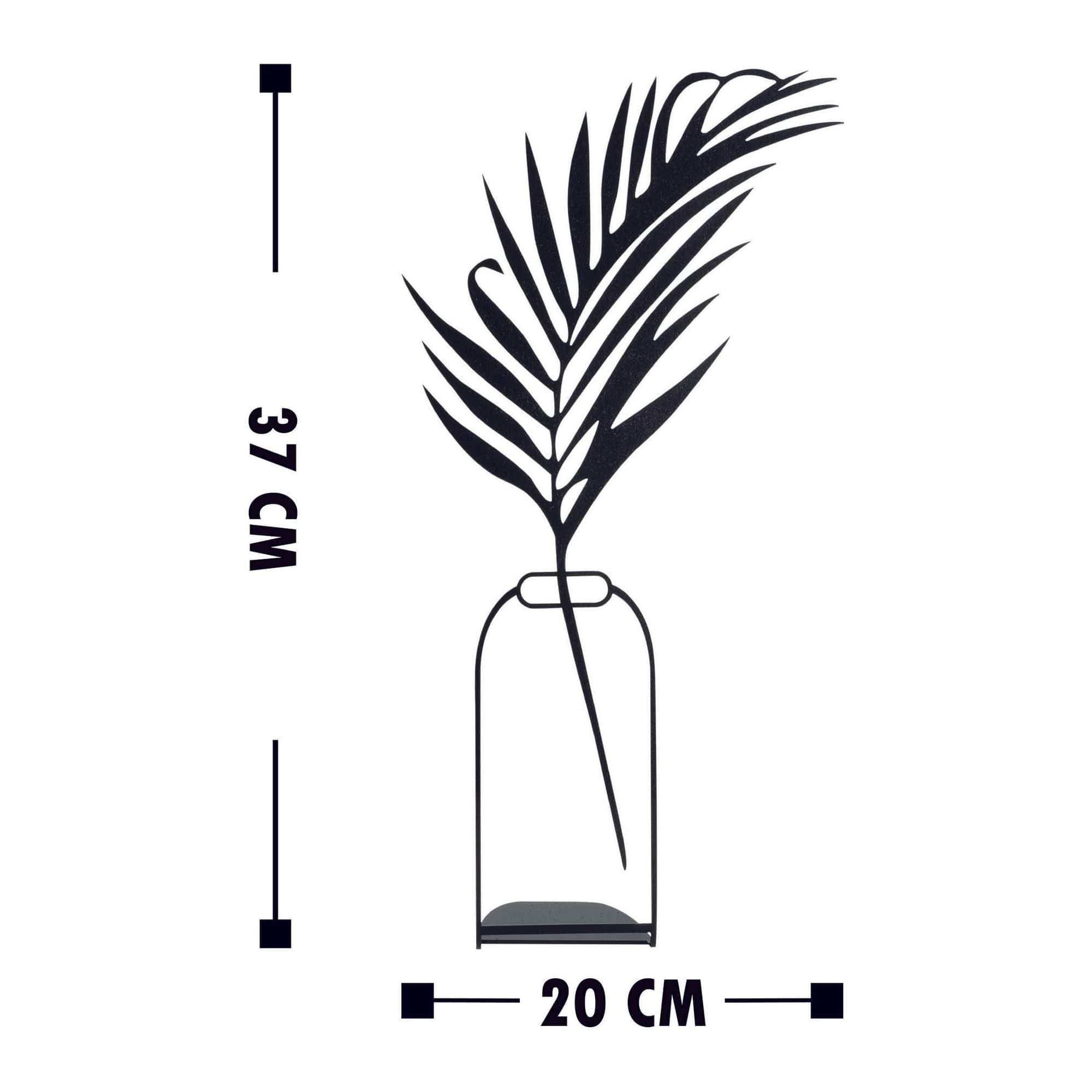Accesoriu decorativ FLOWERPOT-4, negru, metal, 20x37 cm