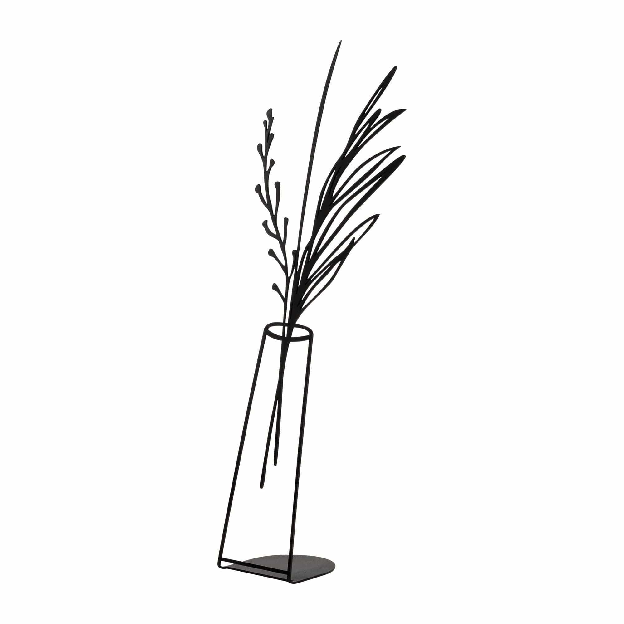 Accesoriu decorativ FLOWERPOT-5, negru, metal, 19x50 cm