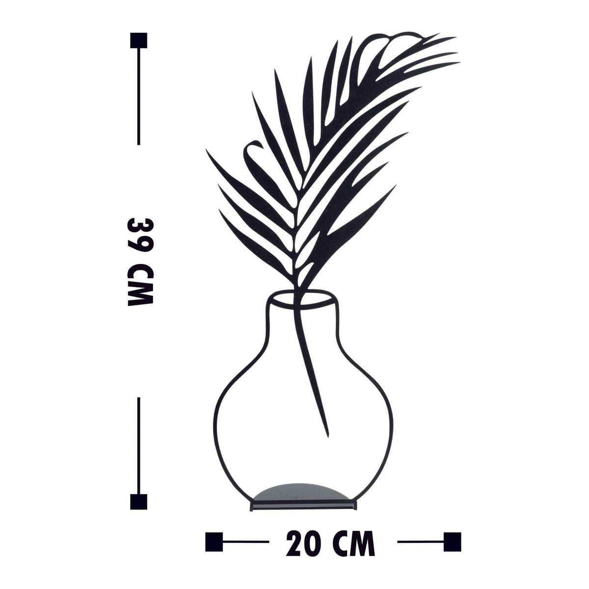 Accesoriu decorativ FLOWERPOT-6, negru, metal, 20x39 cm