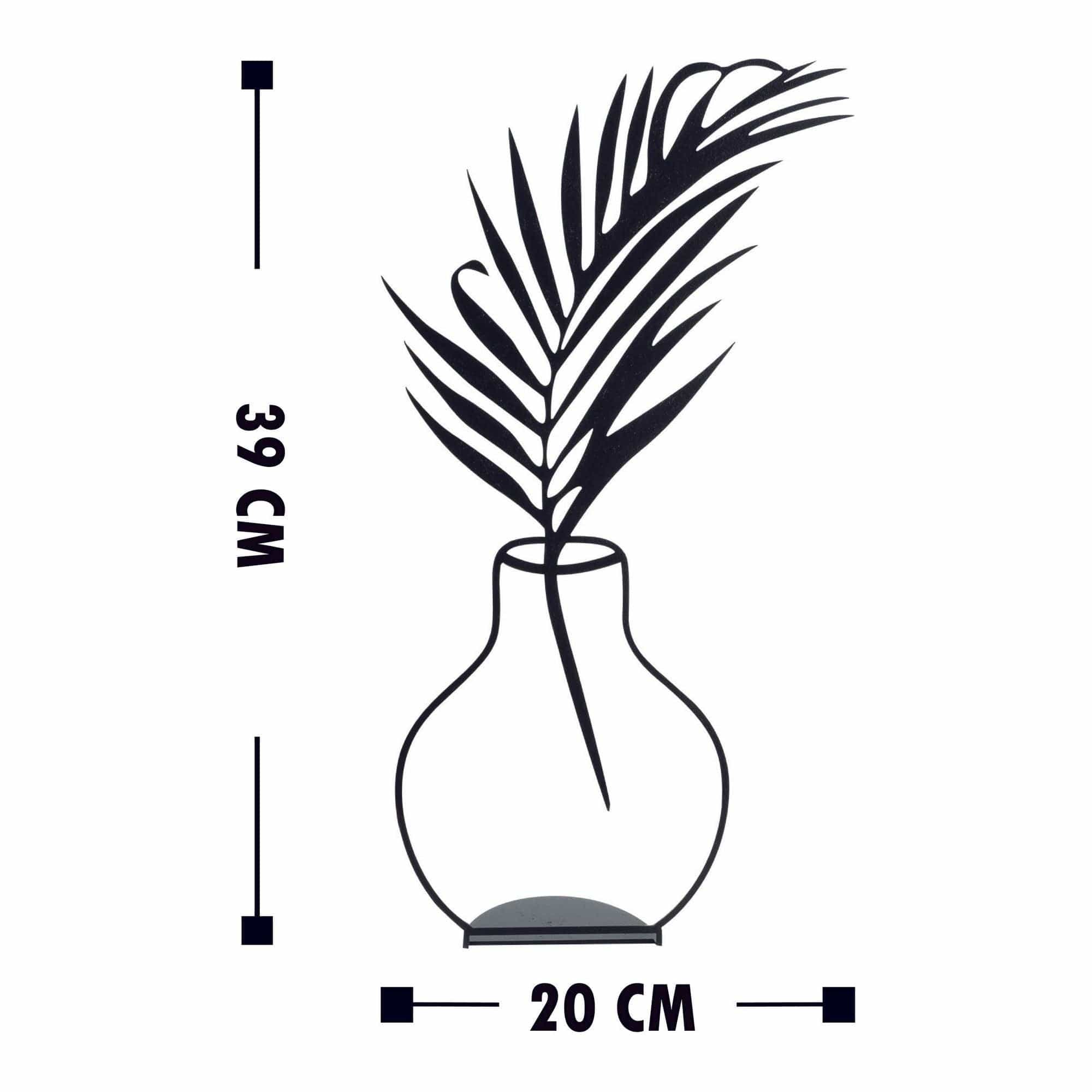 Accesoriu decorativ FLOWERPOT-6, negru, metal, 20x39 cm