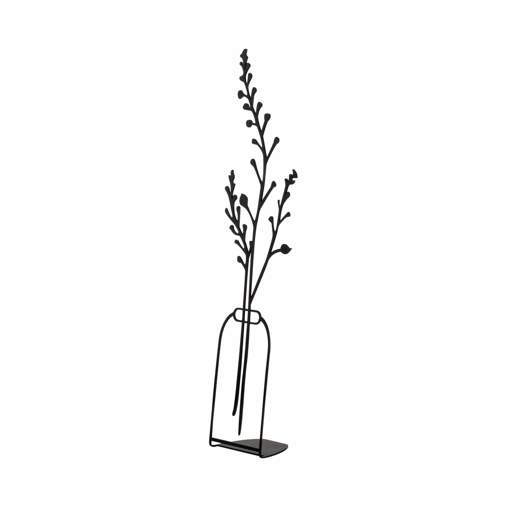 Accesoriu decorativ FLOWERPOT-7, negru, metal, 12x45 cm