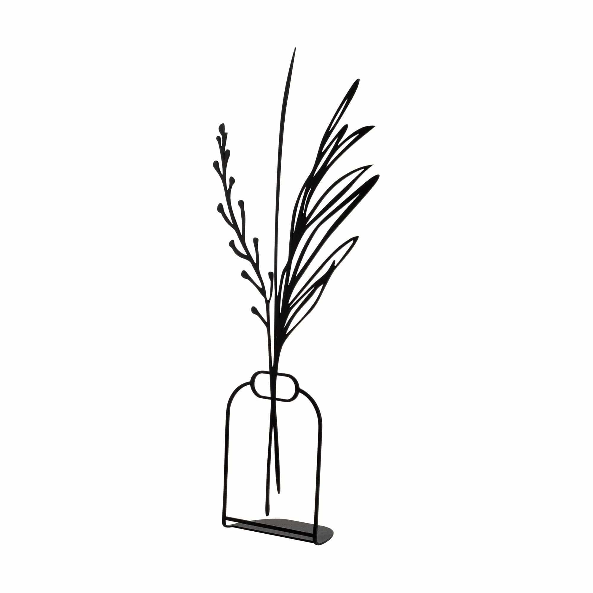 Accesoriu decorativ FLOWERPOT-8, negru, metal, 15x44 cm