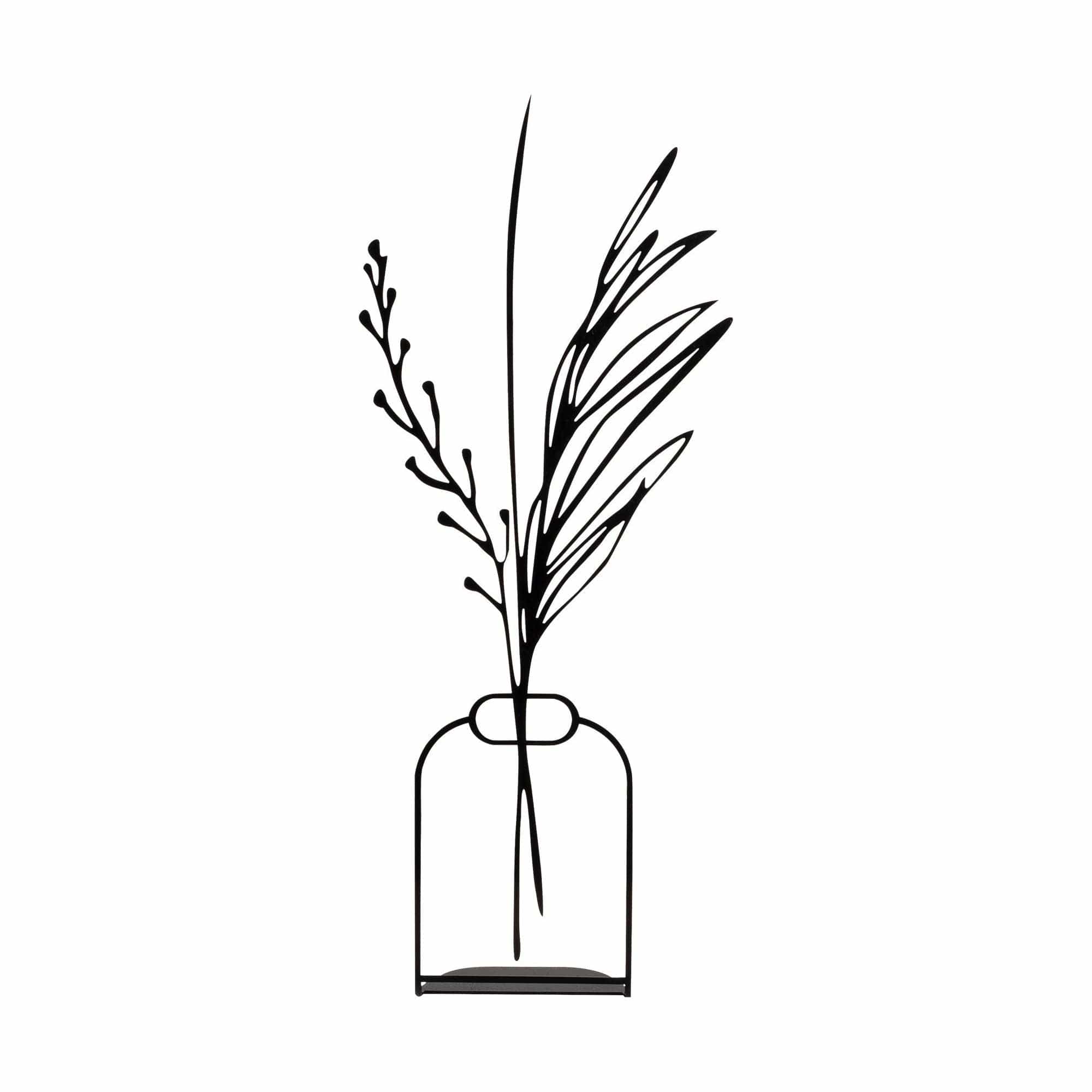 Accesoriu decorativ FLOWERPOT-8, negru, metal, 15x44 cm