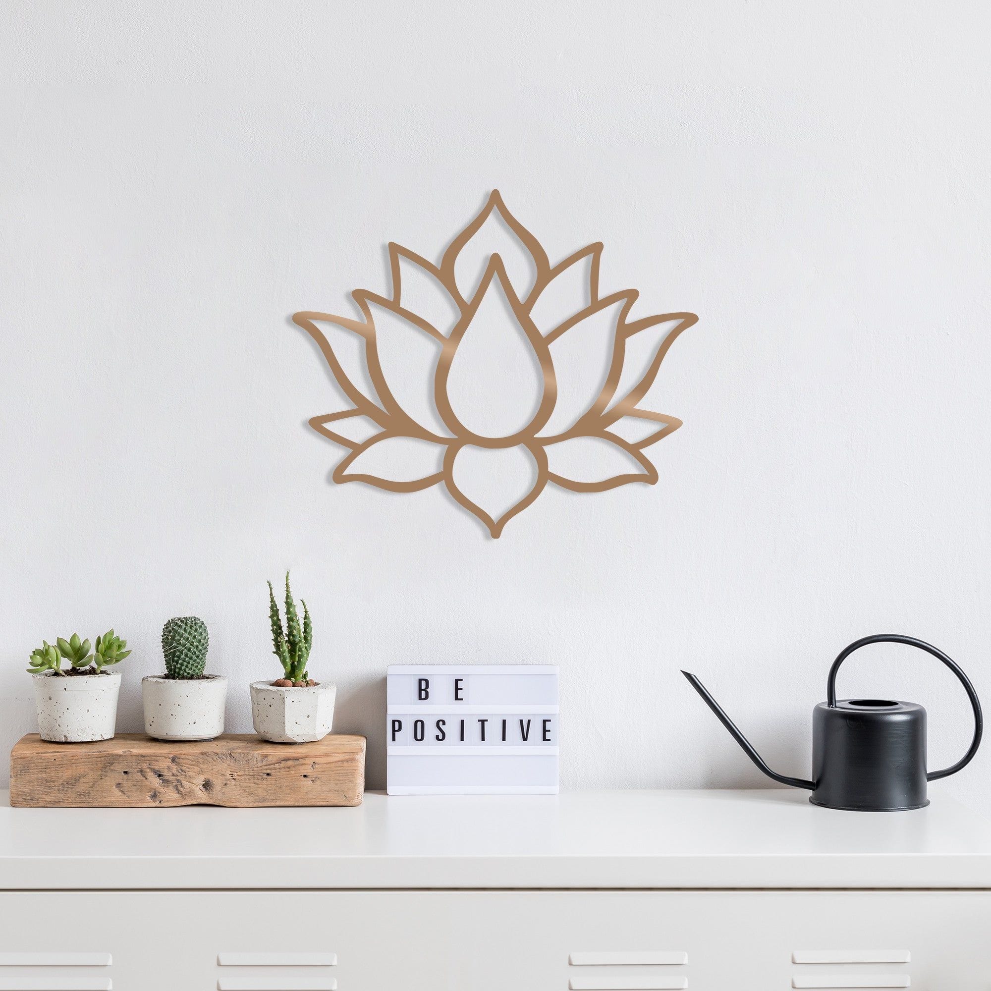 Accesoriu decorativ LOTUS FLOWER 1, auriu, metal, 50x43 cm