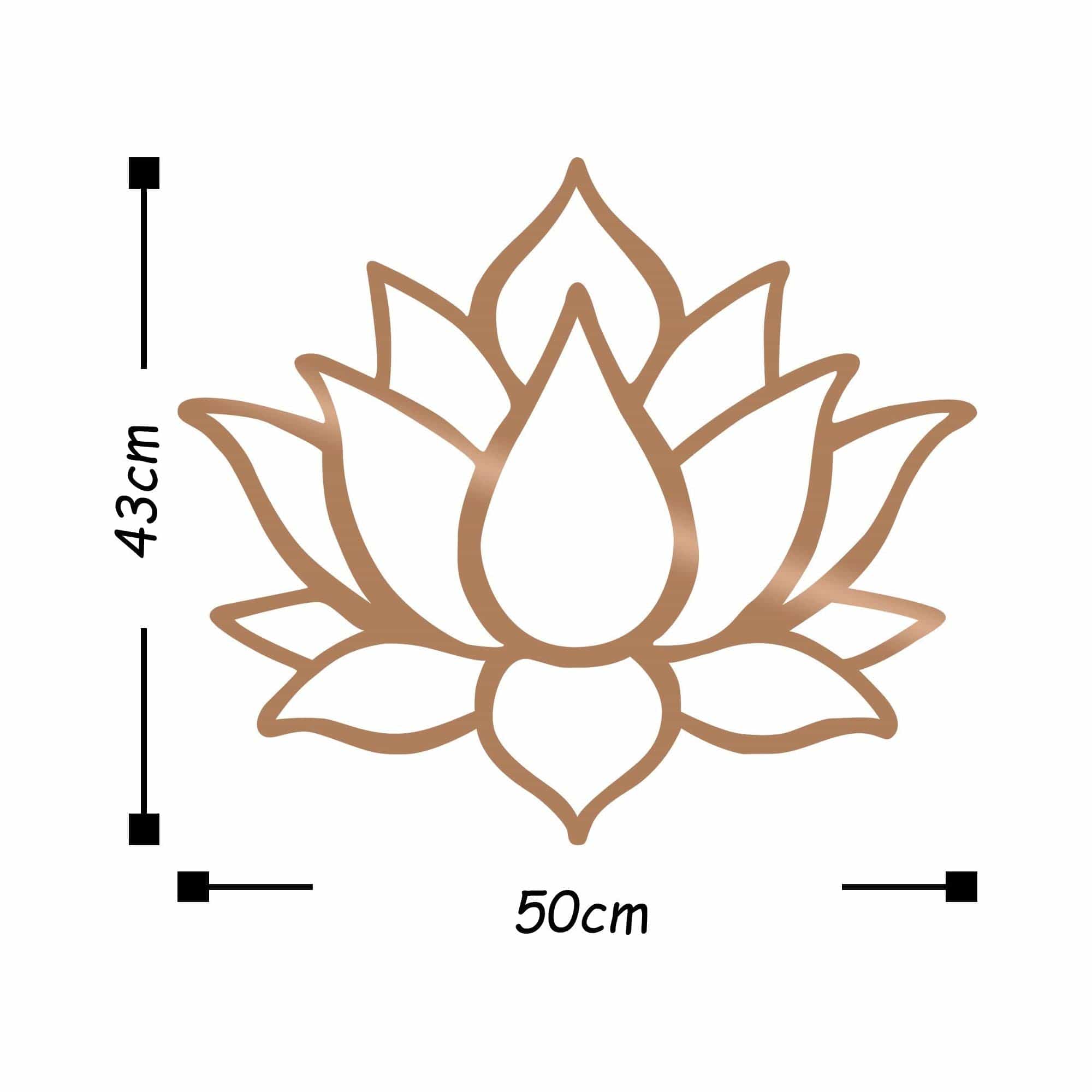 Accesoriu decorativ LOTUS FLOWER 1, auriu, metal, 50x43 cm