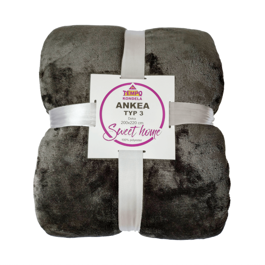 Pătură cu două feţe, gri, 205x220, ANKEA TYP 3