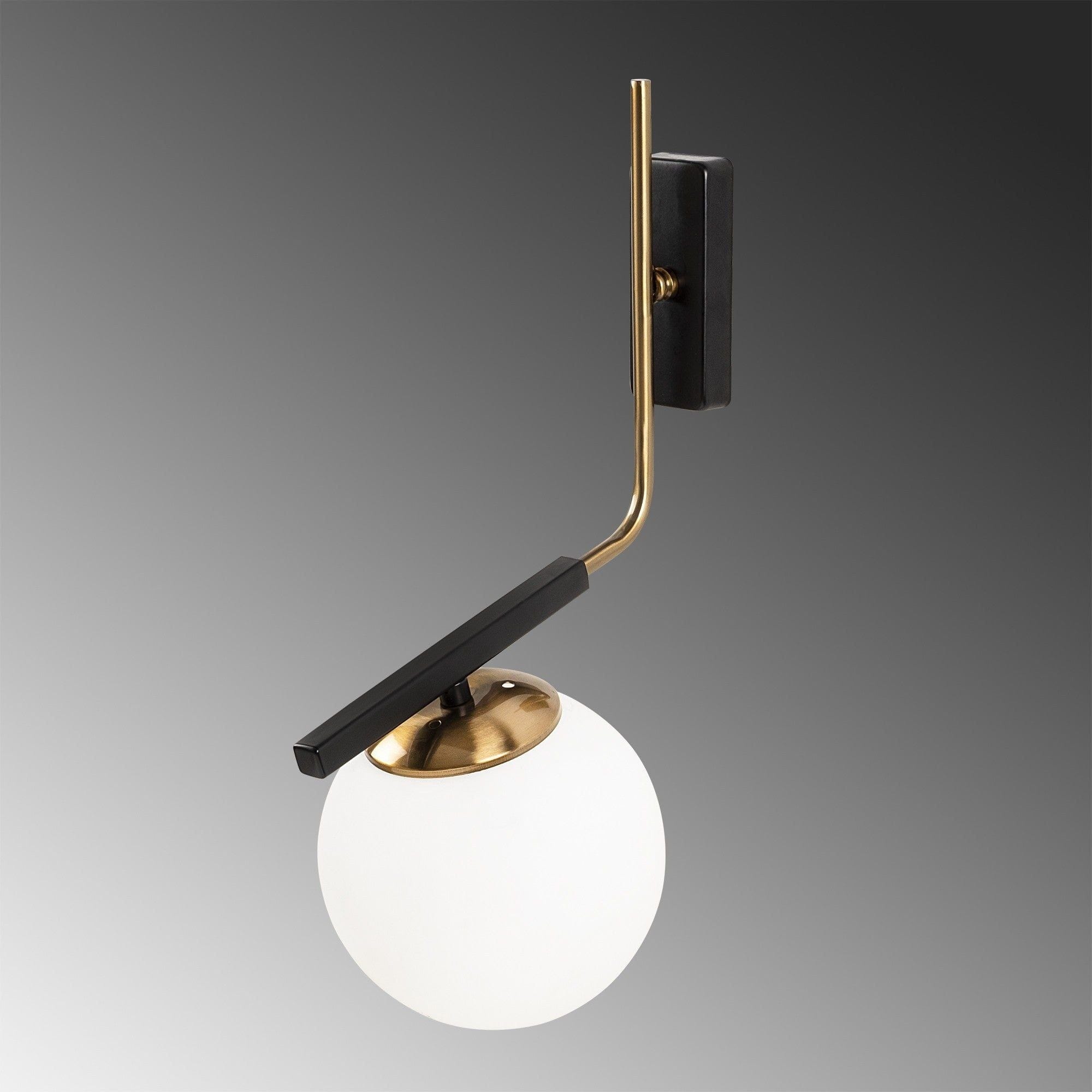 Aplica 4011, negru/auriu, metal, 18x28x40 cm