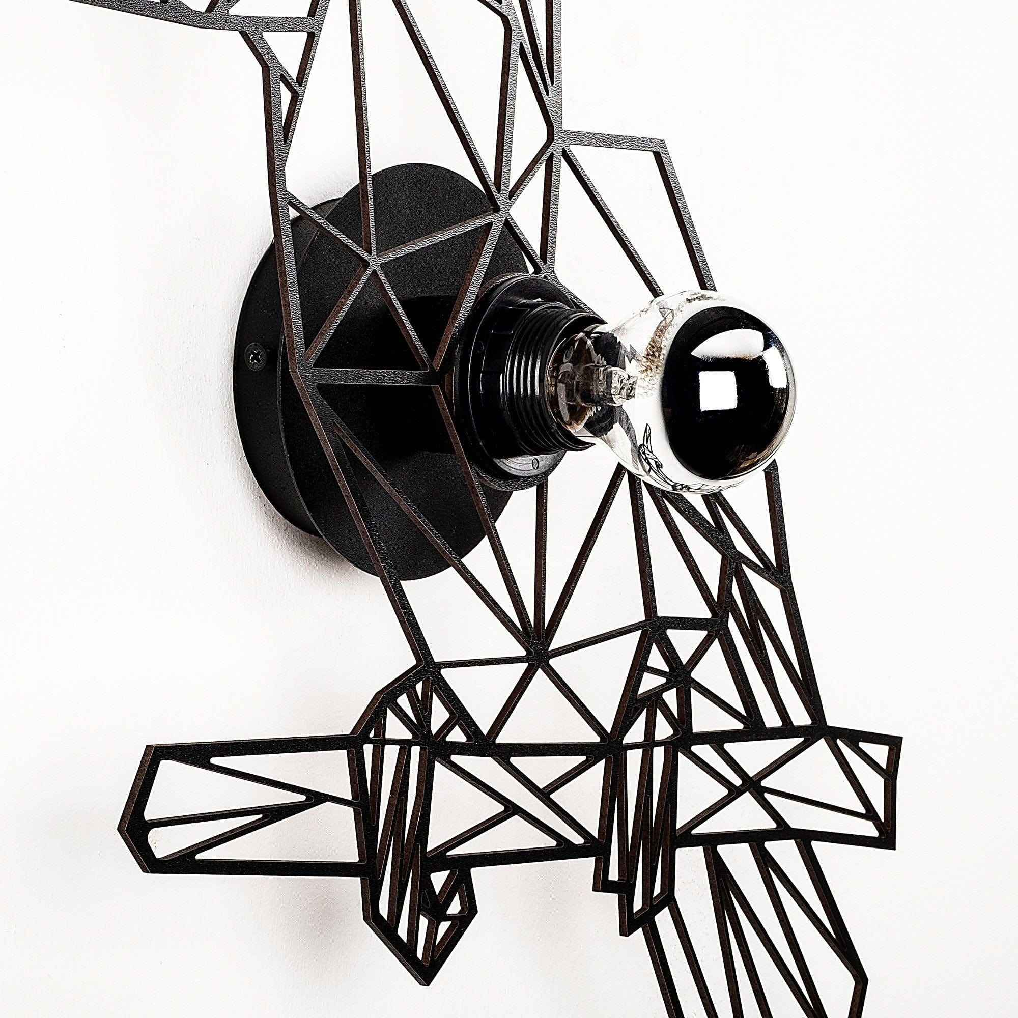 Aplica 586-A, negru, metal, 49x12x50 cm