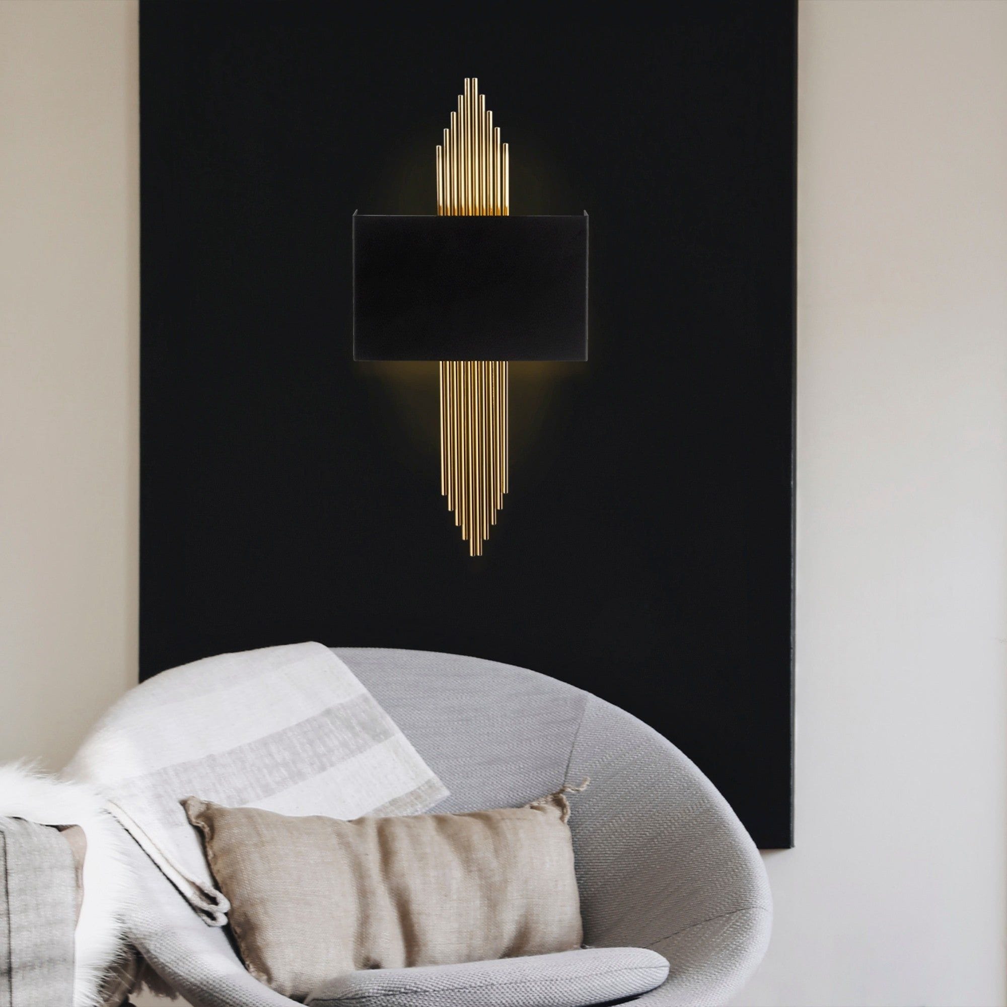 Aplica 612-A, negru/auriu, metal, 22x10x75 cm