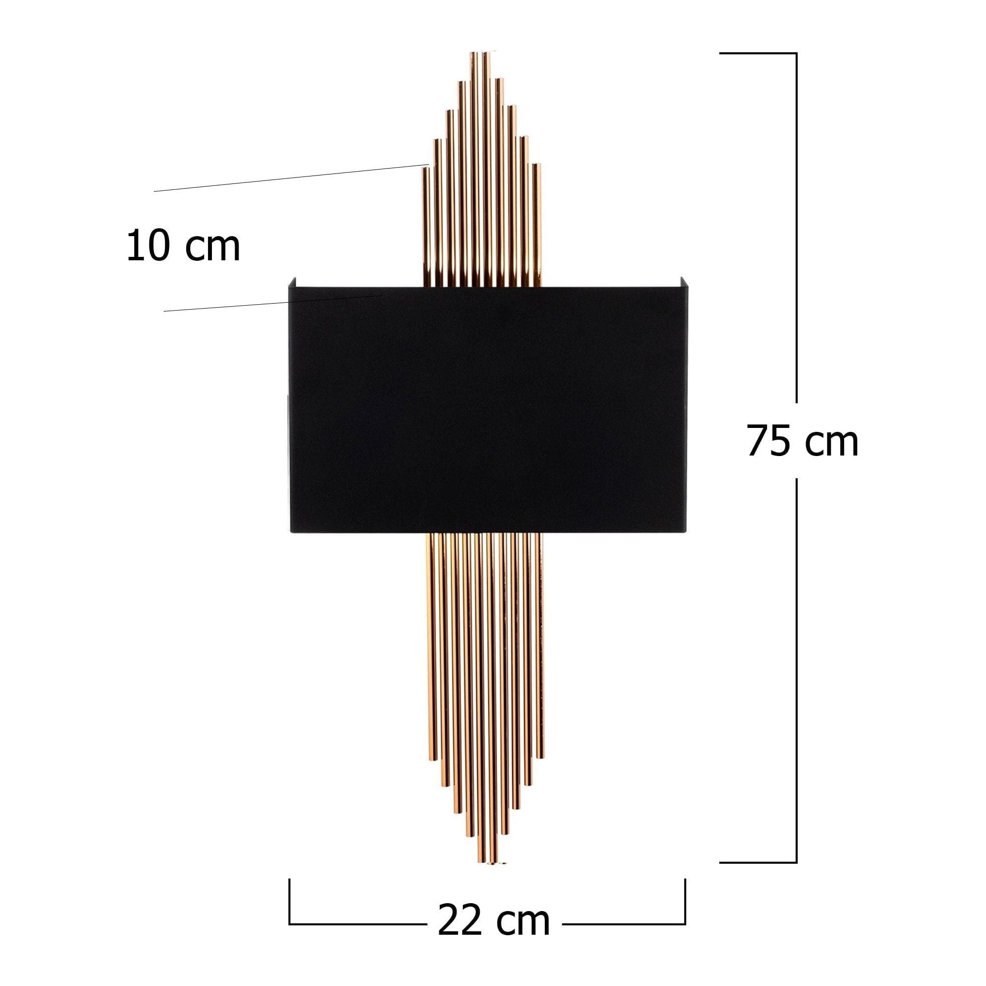 Aplica 613-A, negru/maro, metal, 22x10x75 cm