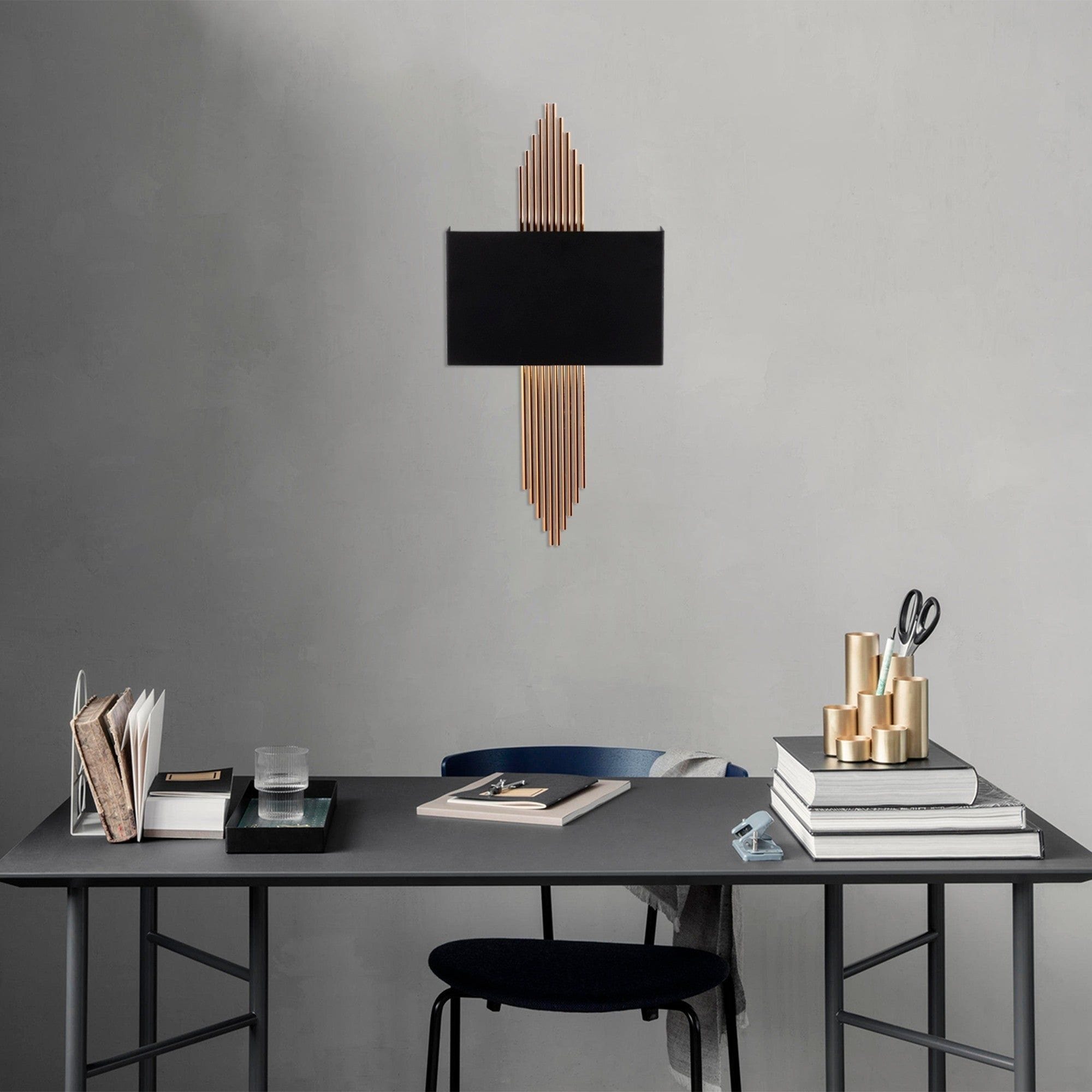 Aplica 613-A, negru/maro, metal, 22x10x75 cm