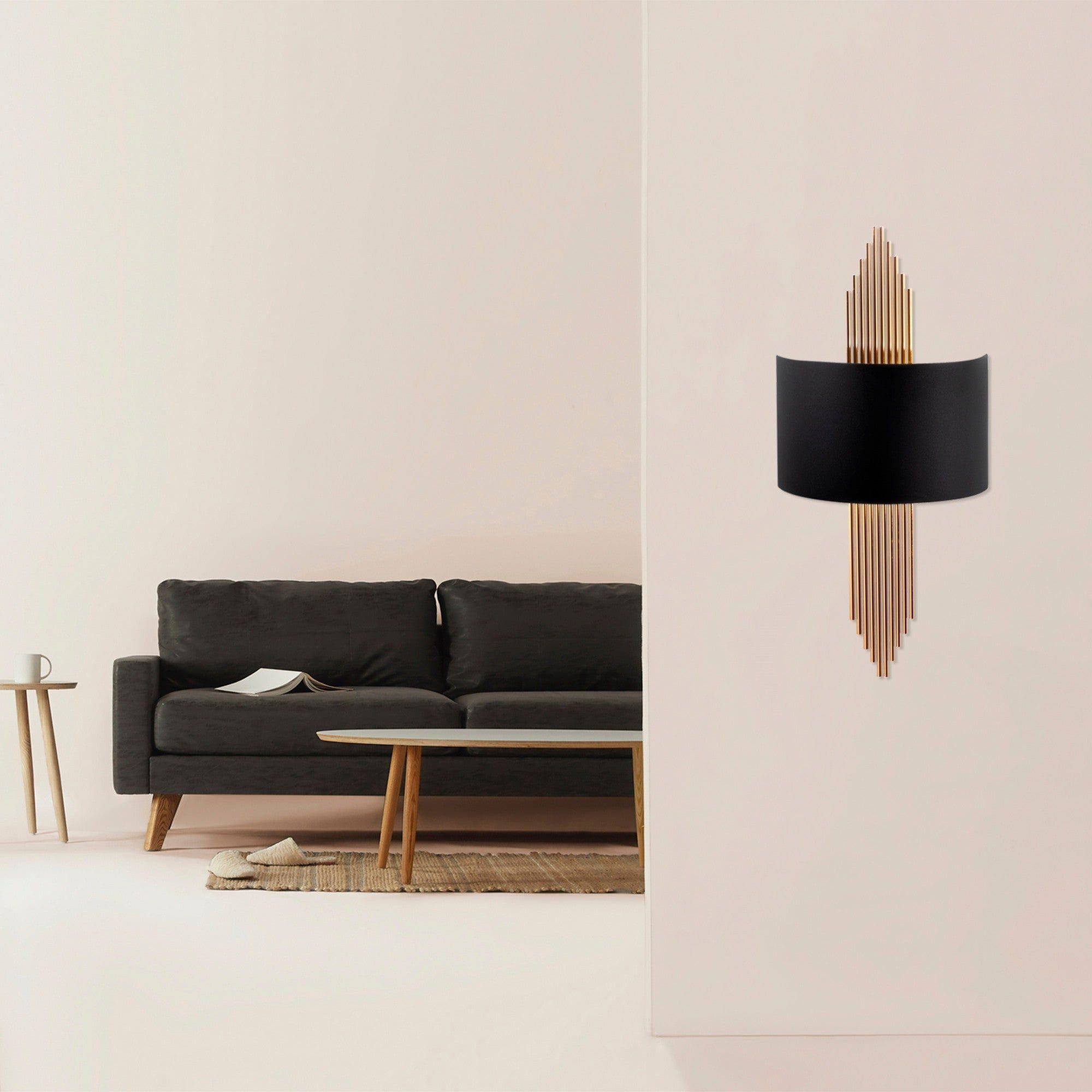 Aplica 617 - A, negru/auriu, metal, 75x10x22 cm