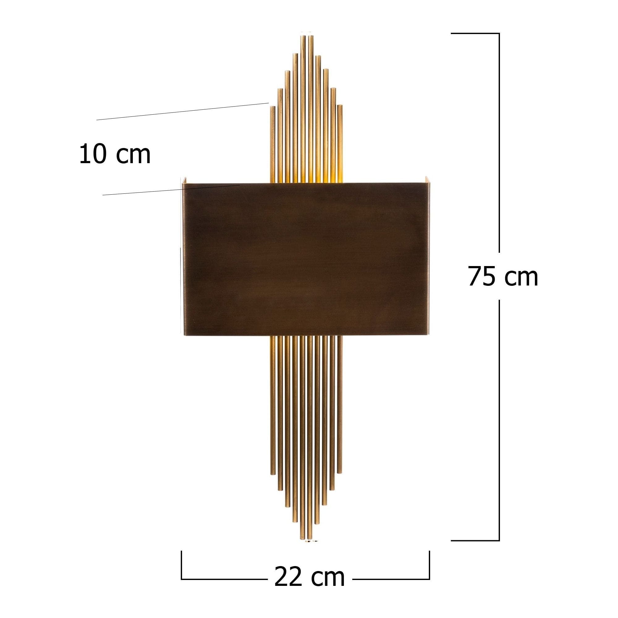 Aplica A615 - A, auriu, metal, 75x10x22 cm