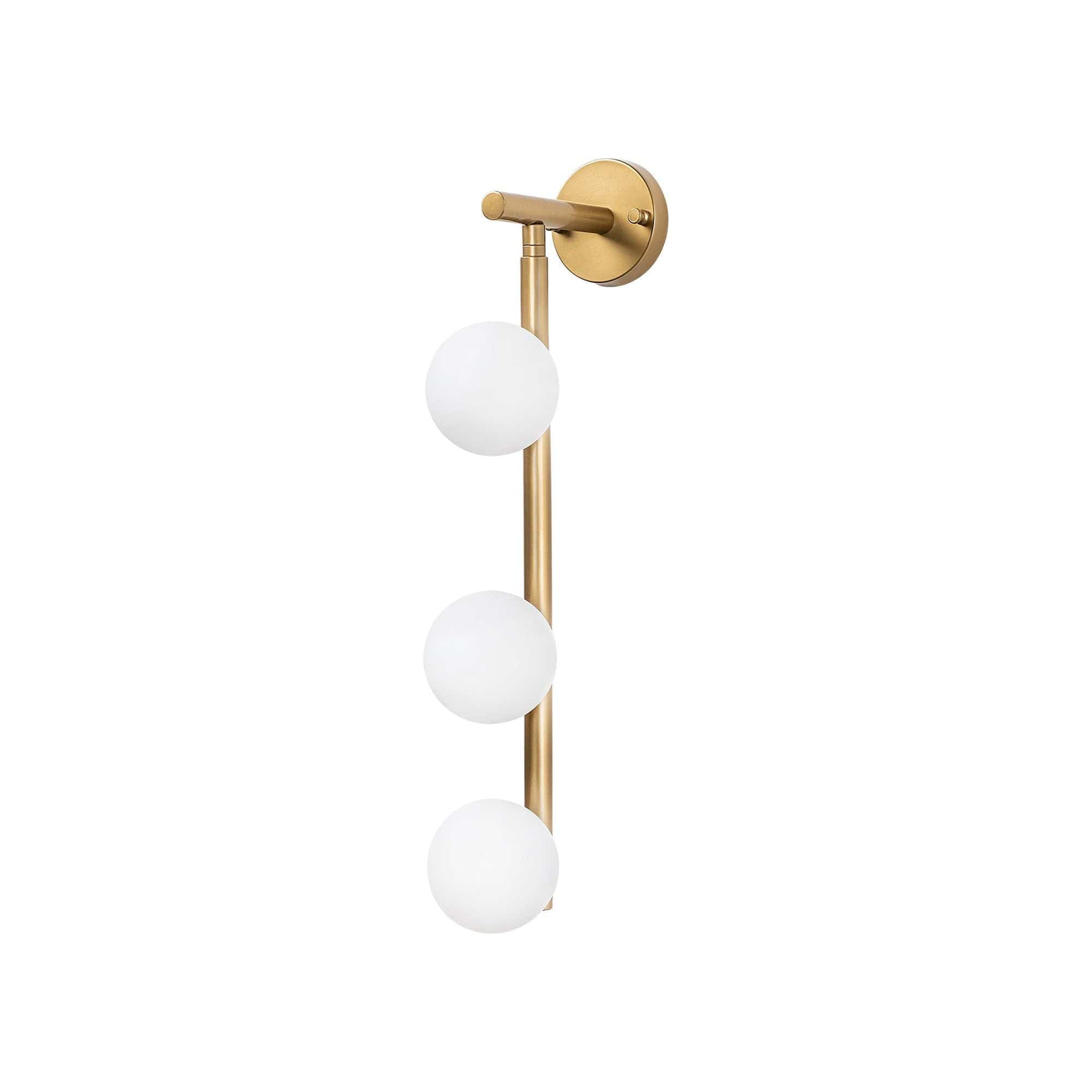 Aplica DOMINO 11045, auriu/alb, metal/sticla, 10x24x59 cm