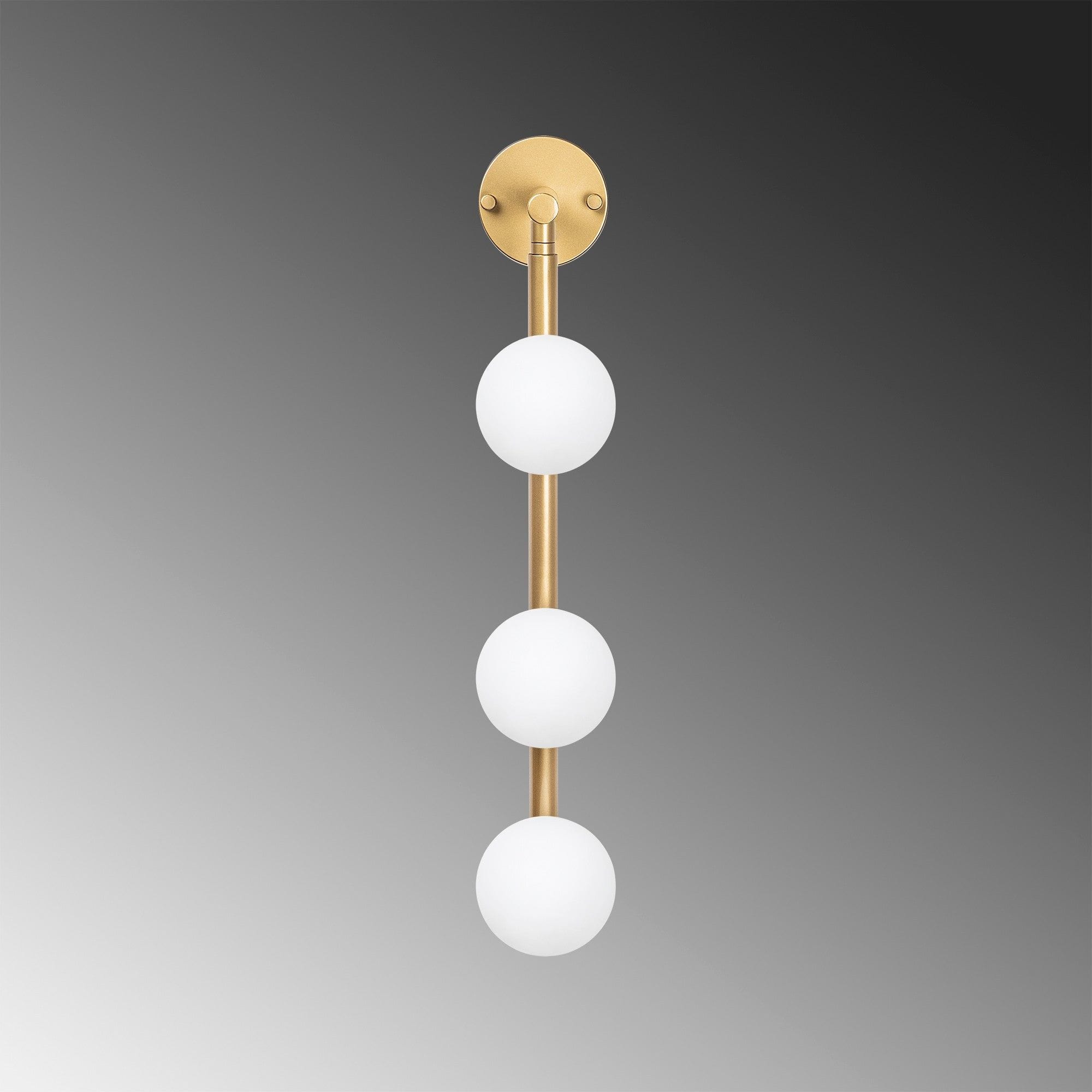 Aplica DOMINO 11045, auriu/alb, metal/sticla, 10x24x59 cm