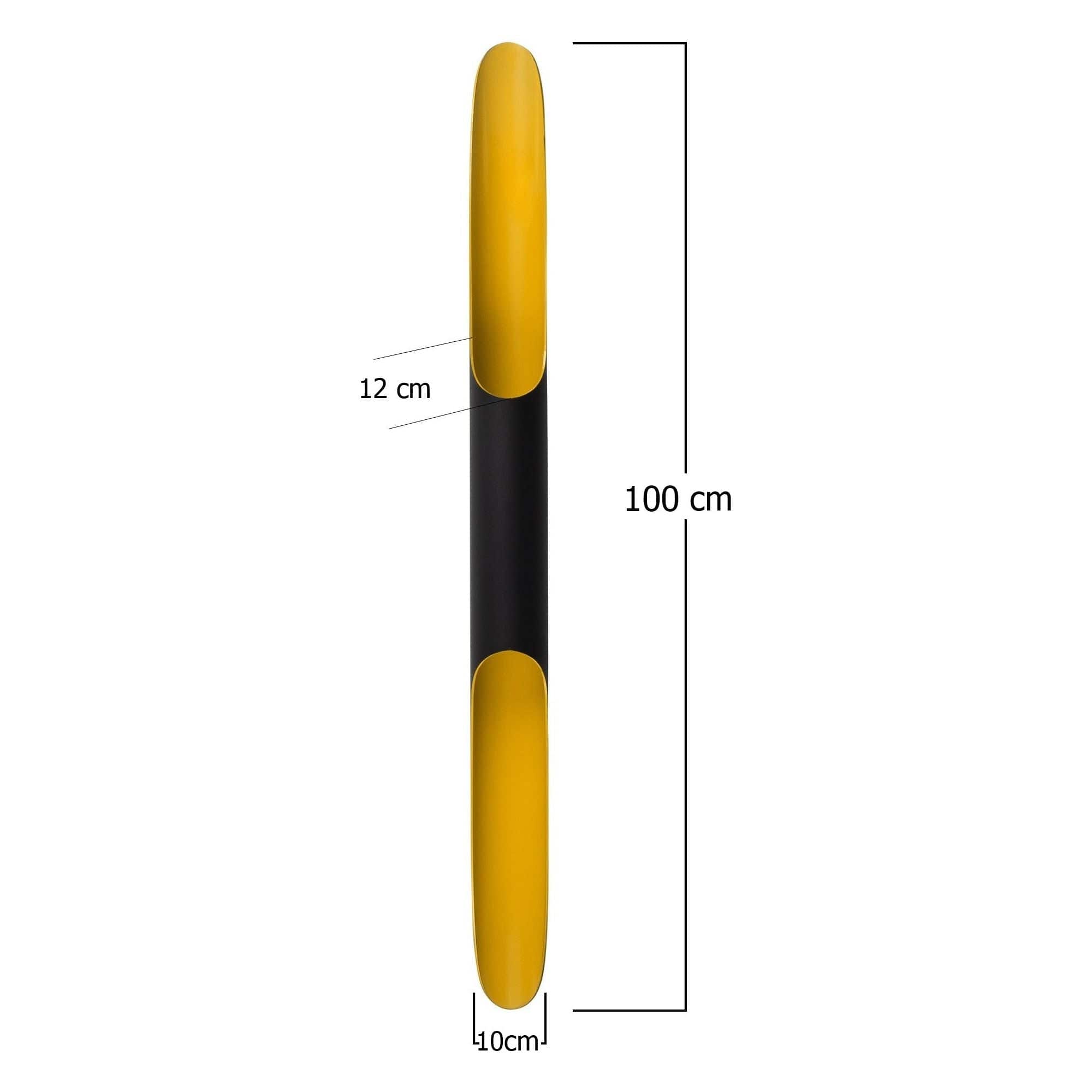 Aplica EFSUN 581-A, negru, metal/sticla, 10x12x100 cm