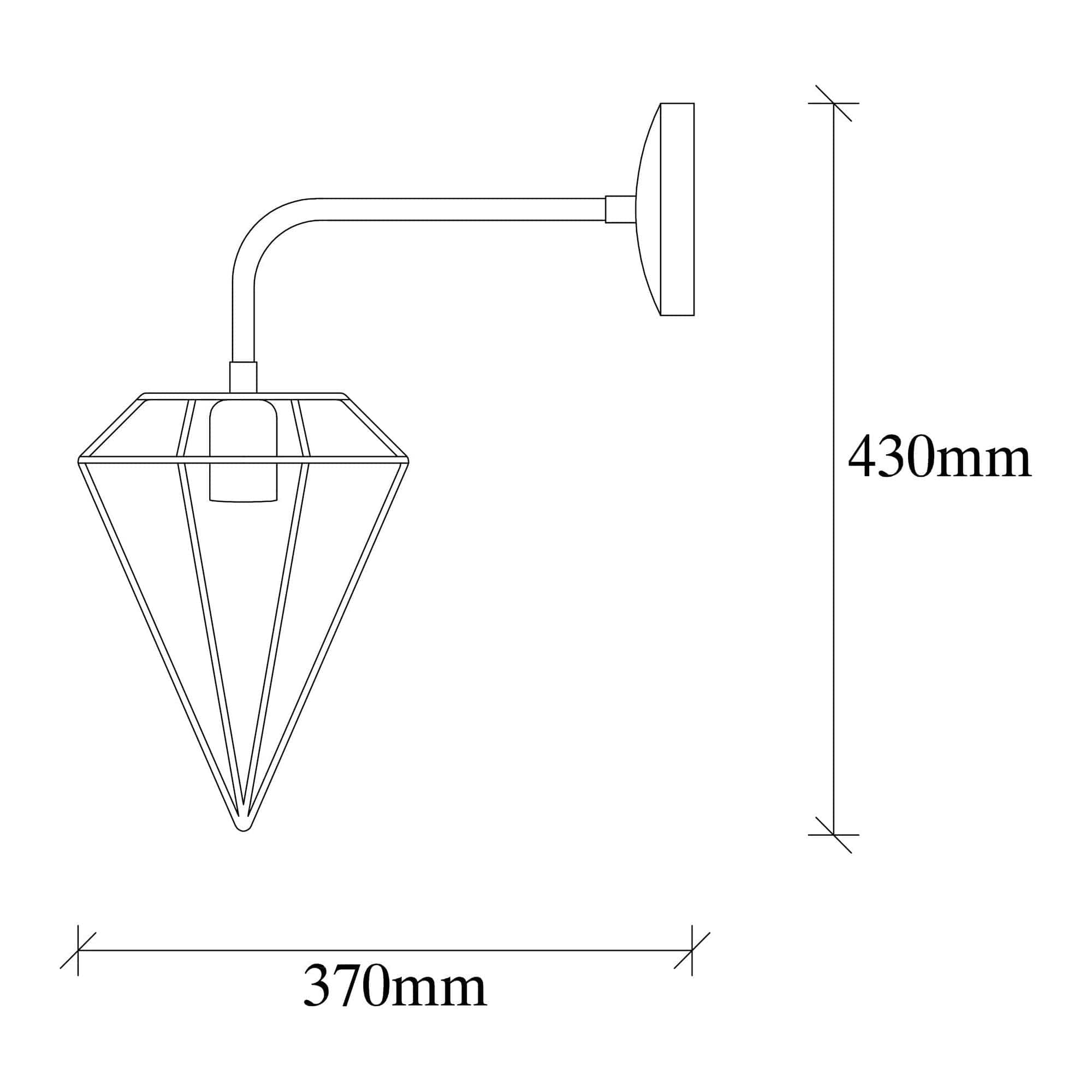 Aplica ELMAS-6304, auriu, metal, 20x37x43 cm
