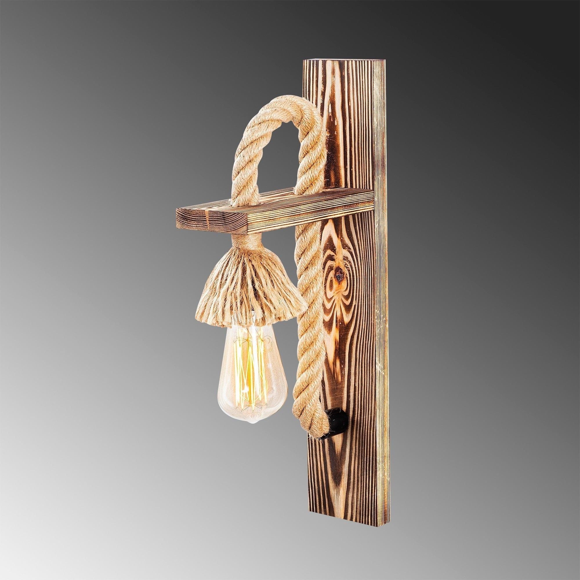 Aplica EREBOS-117-A, stejar, lemn/iuta, 9x18x45 cm