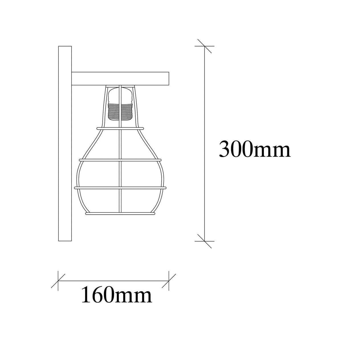 Aplica EREBOS-121-A, nuc, lemn, 16x16x30 cm