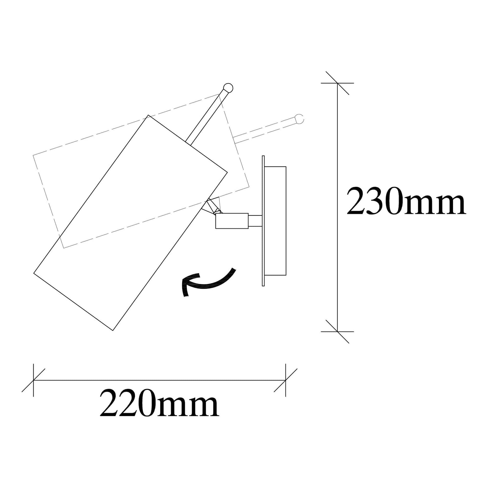 Aplica KEM-6381, negru, metal, 9x22x23 cm