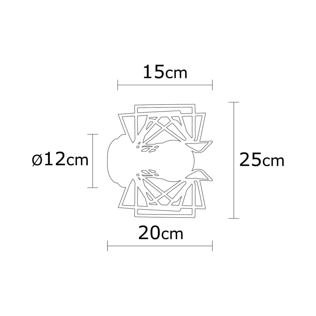 Aplica NEMRUT N-953, negru, metal, 20x15x25 cm