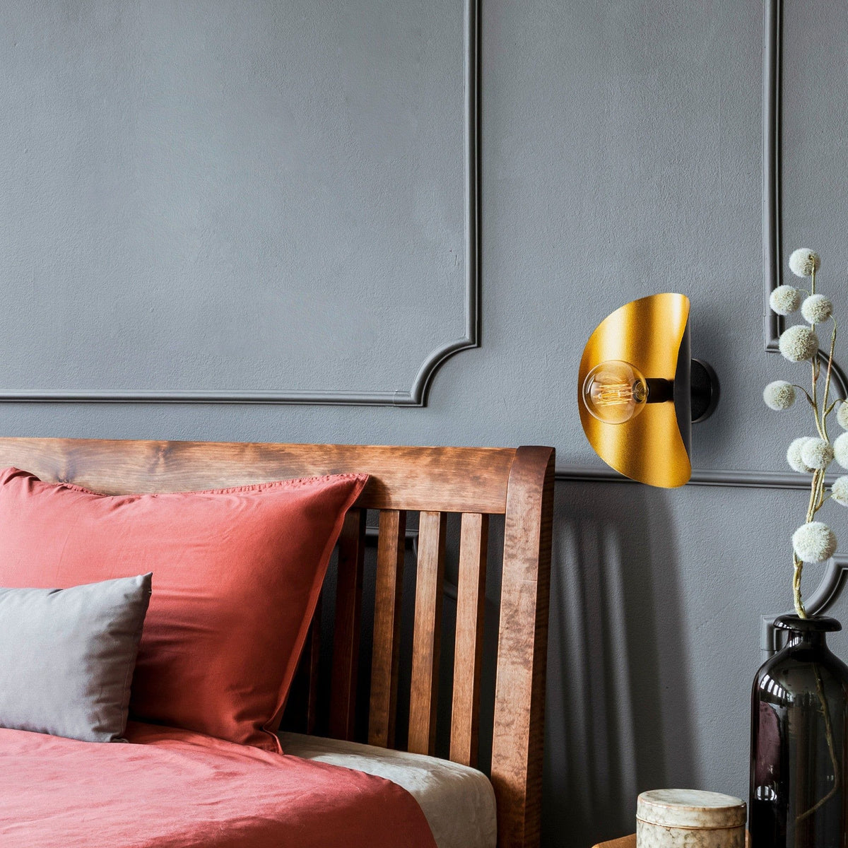 Aplica SIVANI MR - 839, negru/auriu, metal, 17x13x30 cm