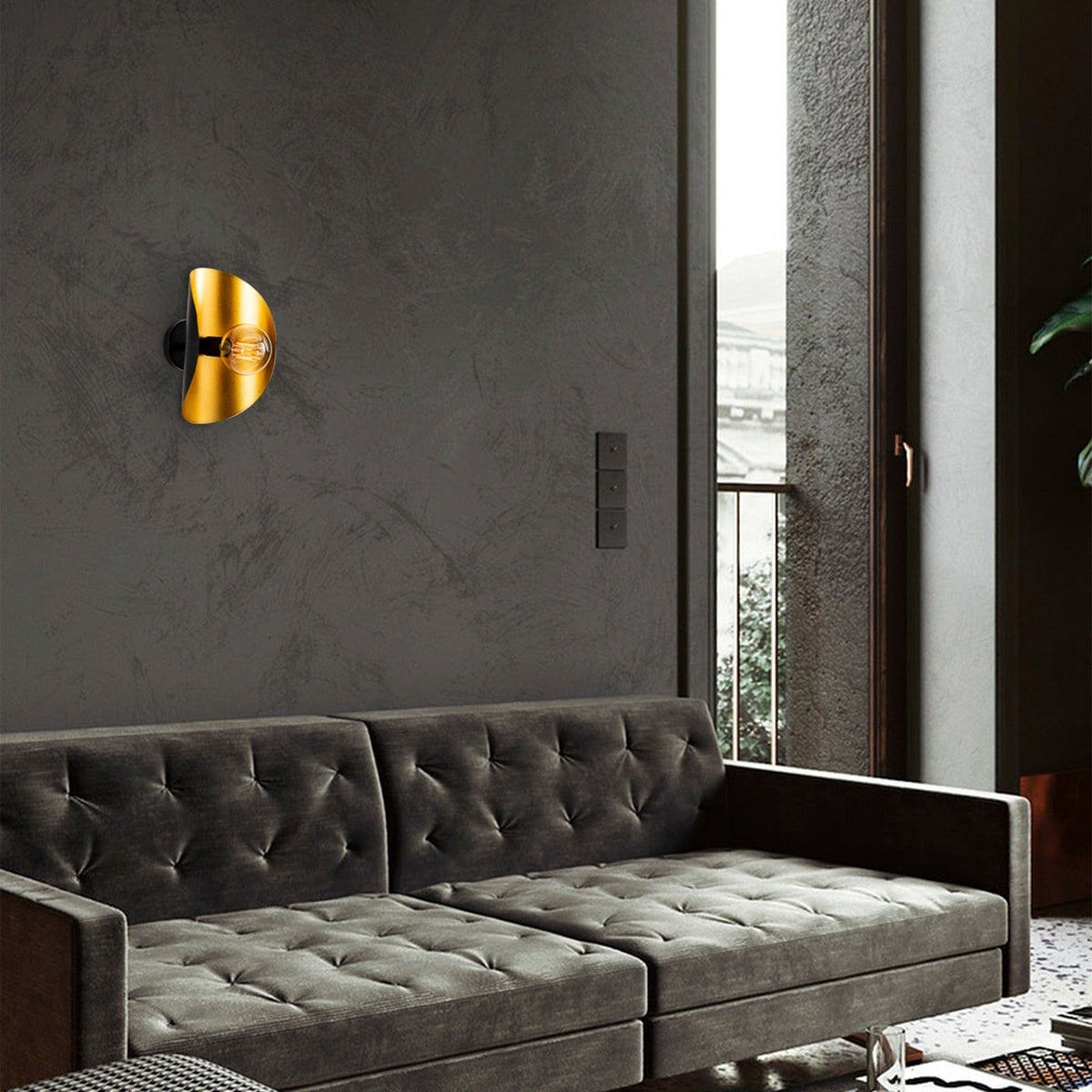 Aplica SIVANI MR - 839, negru/auriu, metal, 17x13x30 cm