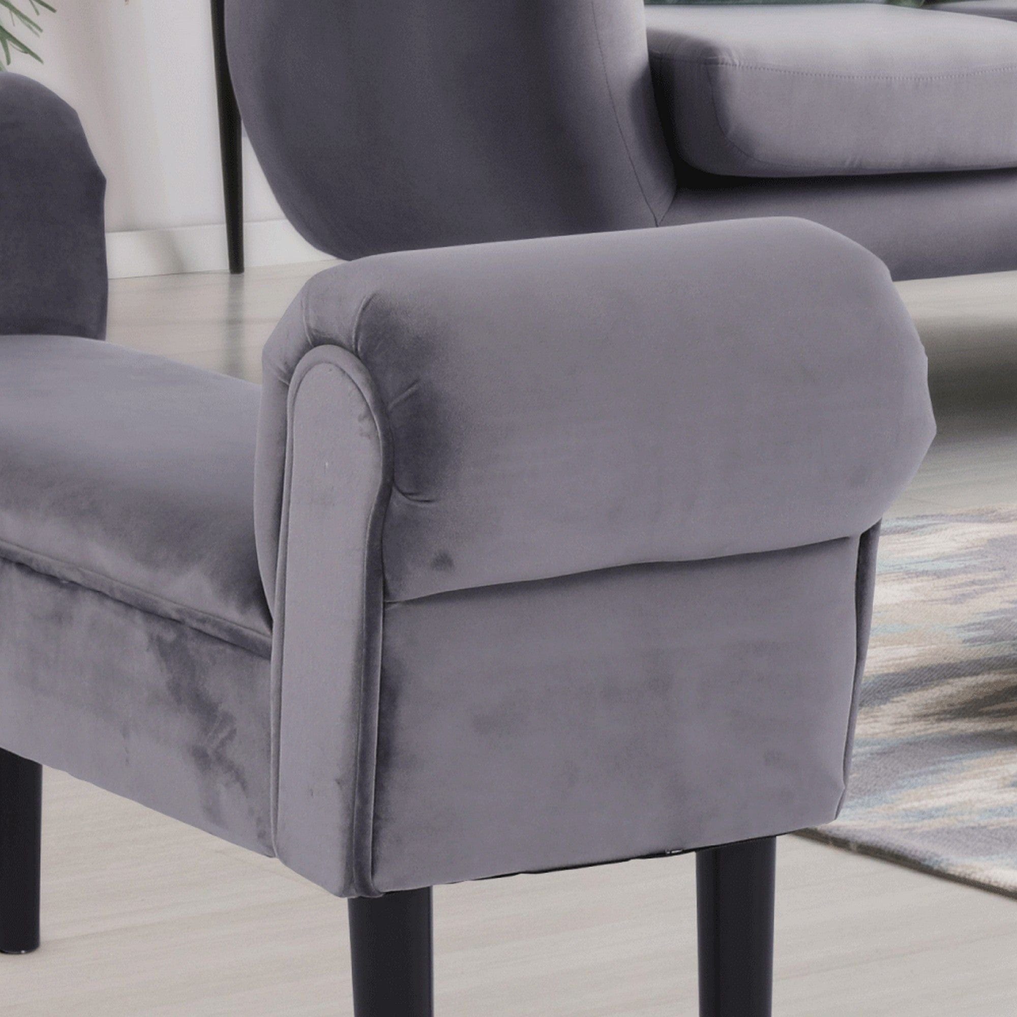 Bancheta BURDA, stofa catifelata gri inchis, 100x30x56 cm