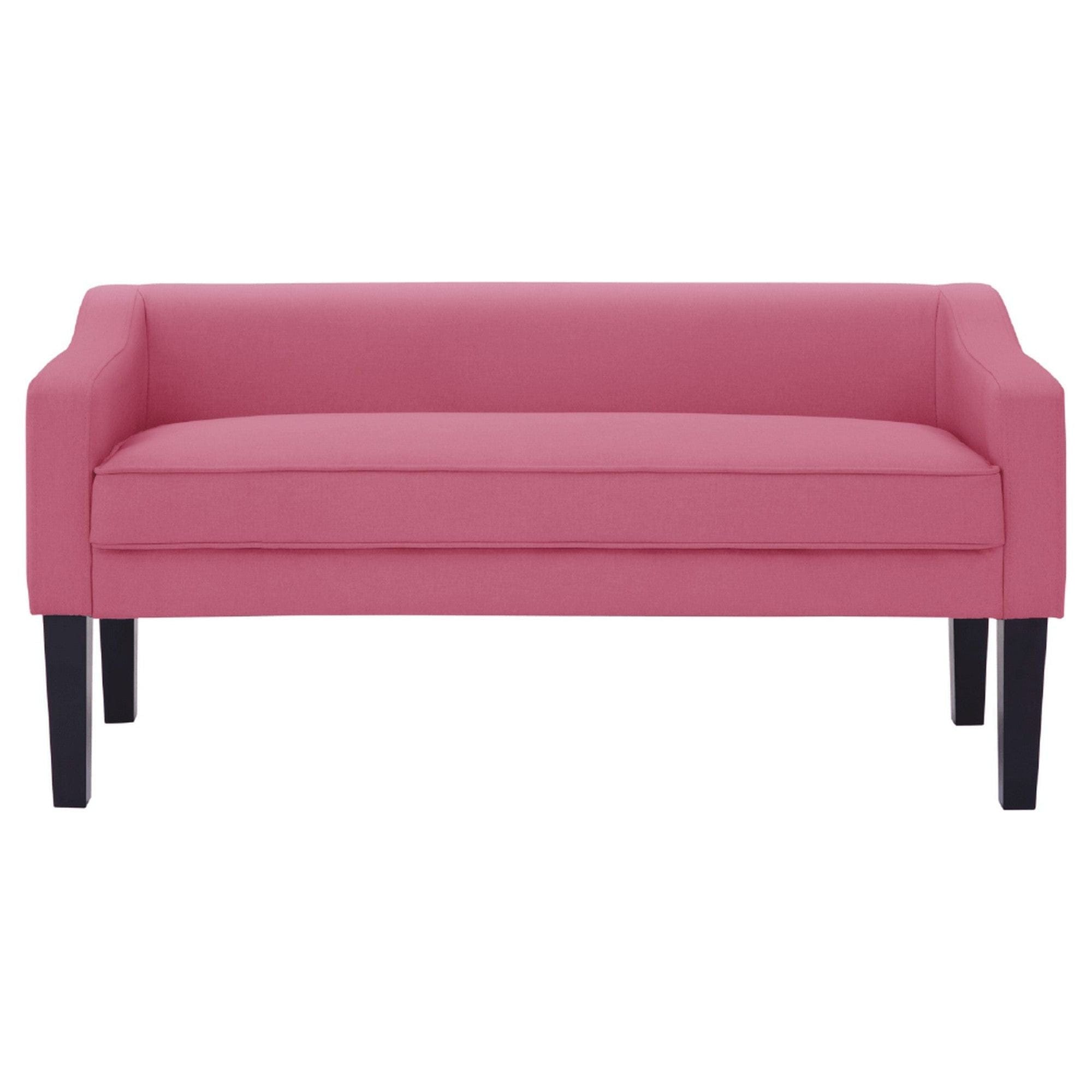 Bancheta FIRONA, stofa clasica roz, 127x56x60 cm