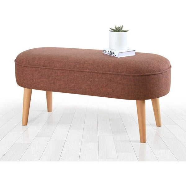 Bancheta LEDNOK, stofa clasica caramiziu, 100x40x47 cm
