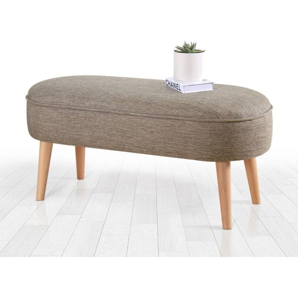Bancheta LEDNOK, stofa clasica maro, 100x40x47 cm