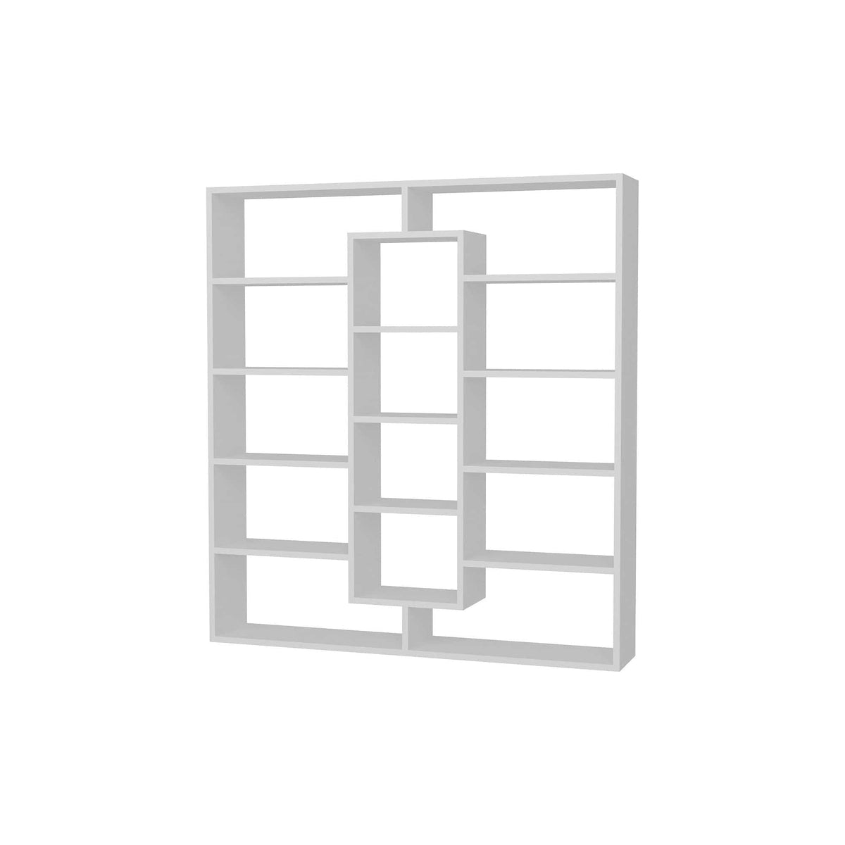 Biblioteca AMPLE, alb, PAL melaminat, 125x22x136 cm