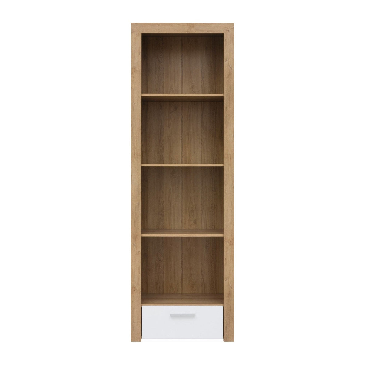 Biblioteca BALDER, stejar rivierra/alb, PAL, 62x39x192 cm