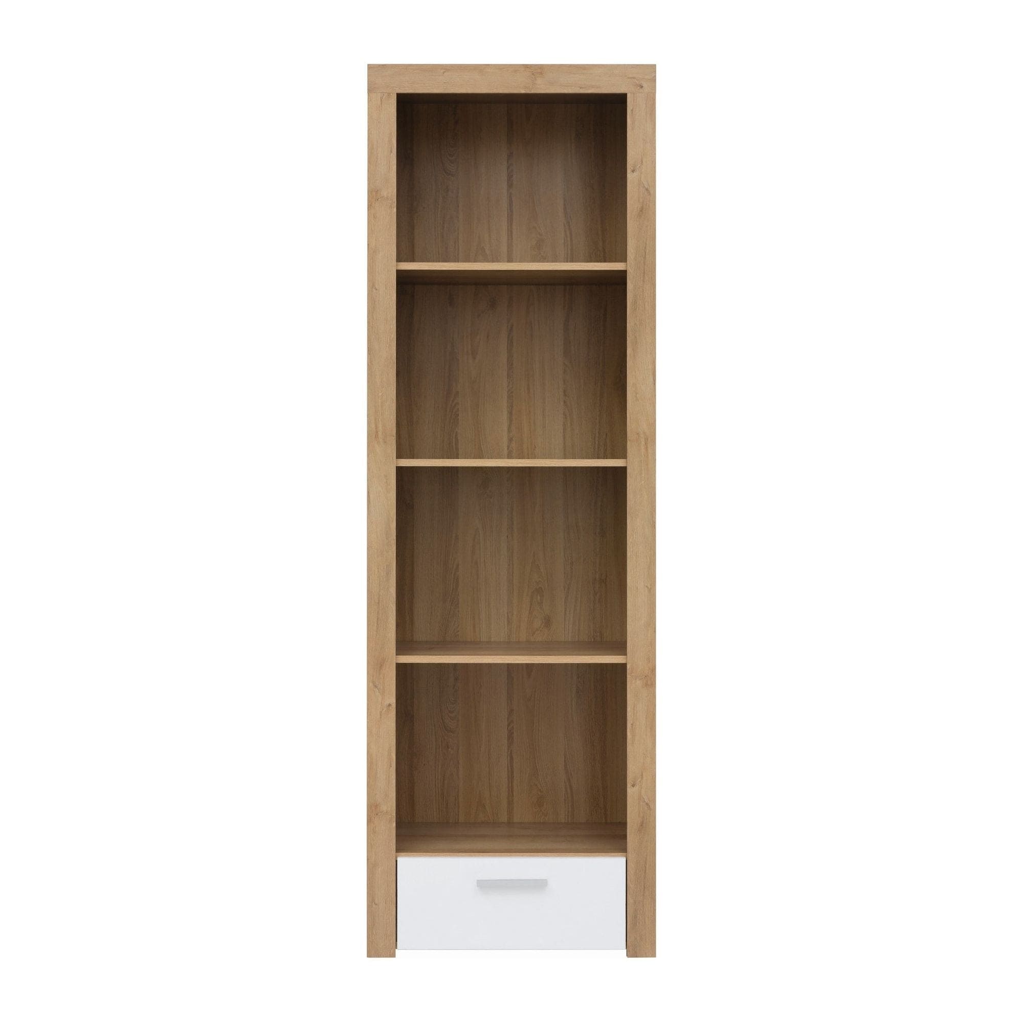 Biblioteca BALDER, stejar rivierra/alb, PAL, 62x39x192 cm