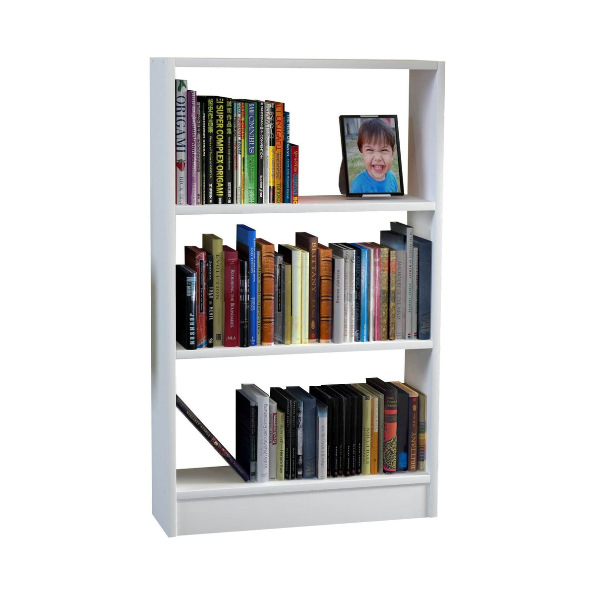 Biblioteca CELLA, alb, PAL melaminat, 60x20x100 cm