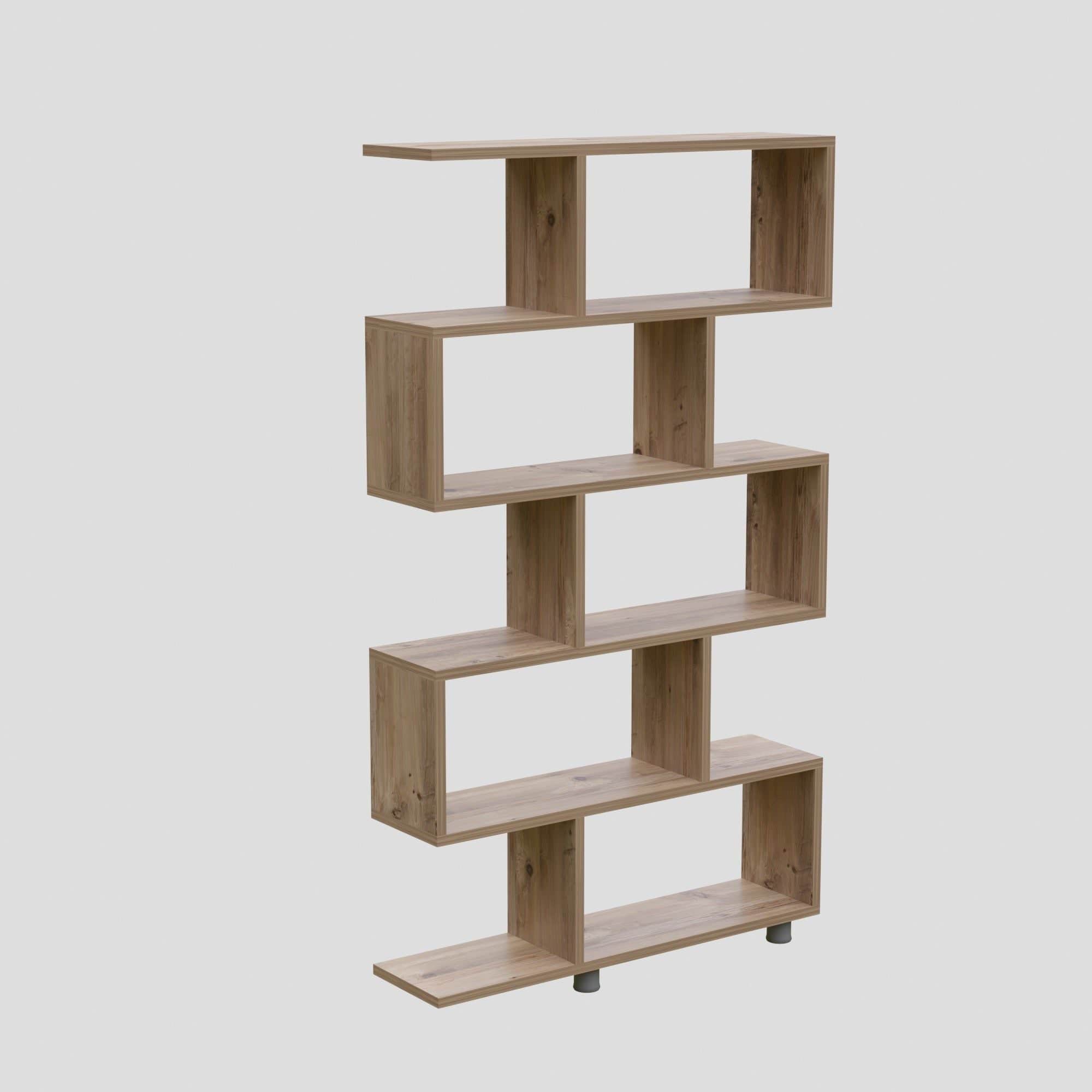 Biblioteca ELIF, pin, PAL melaminat, 90x20x156 cm