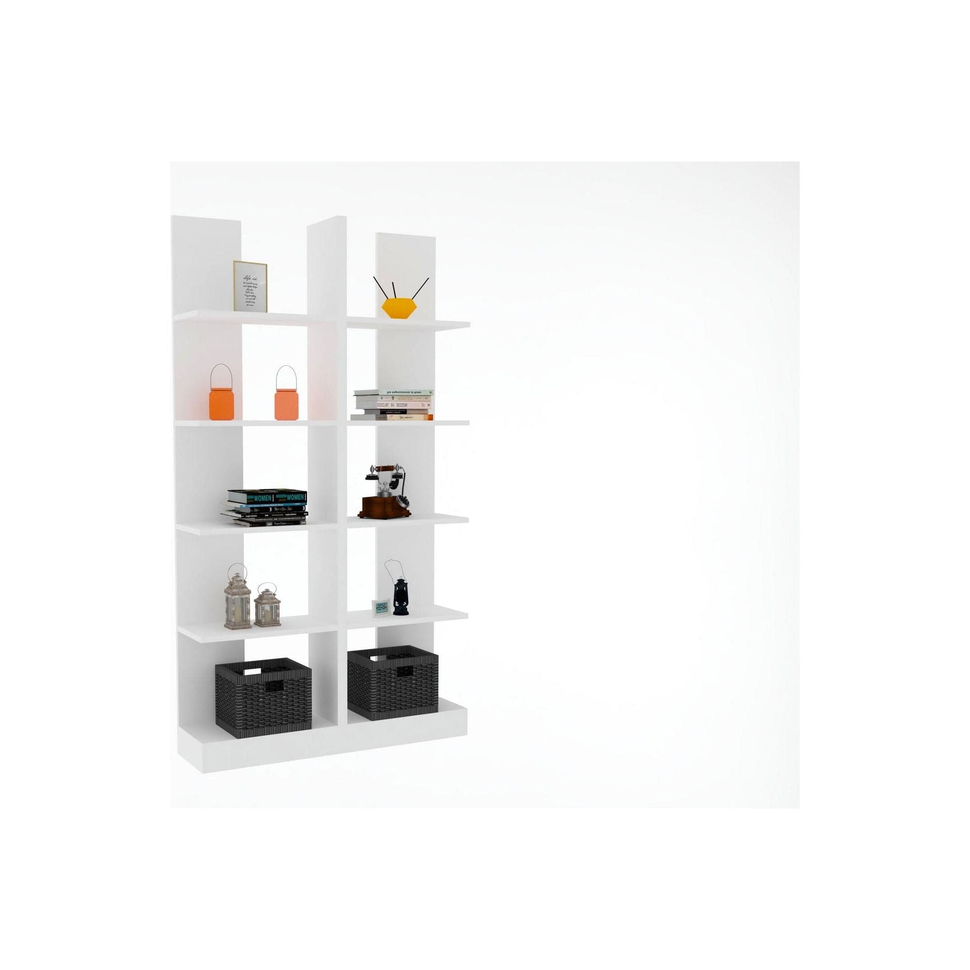 Biblioteca IKIZ, alb, PAL melaminat, 100x26x187 cm