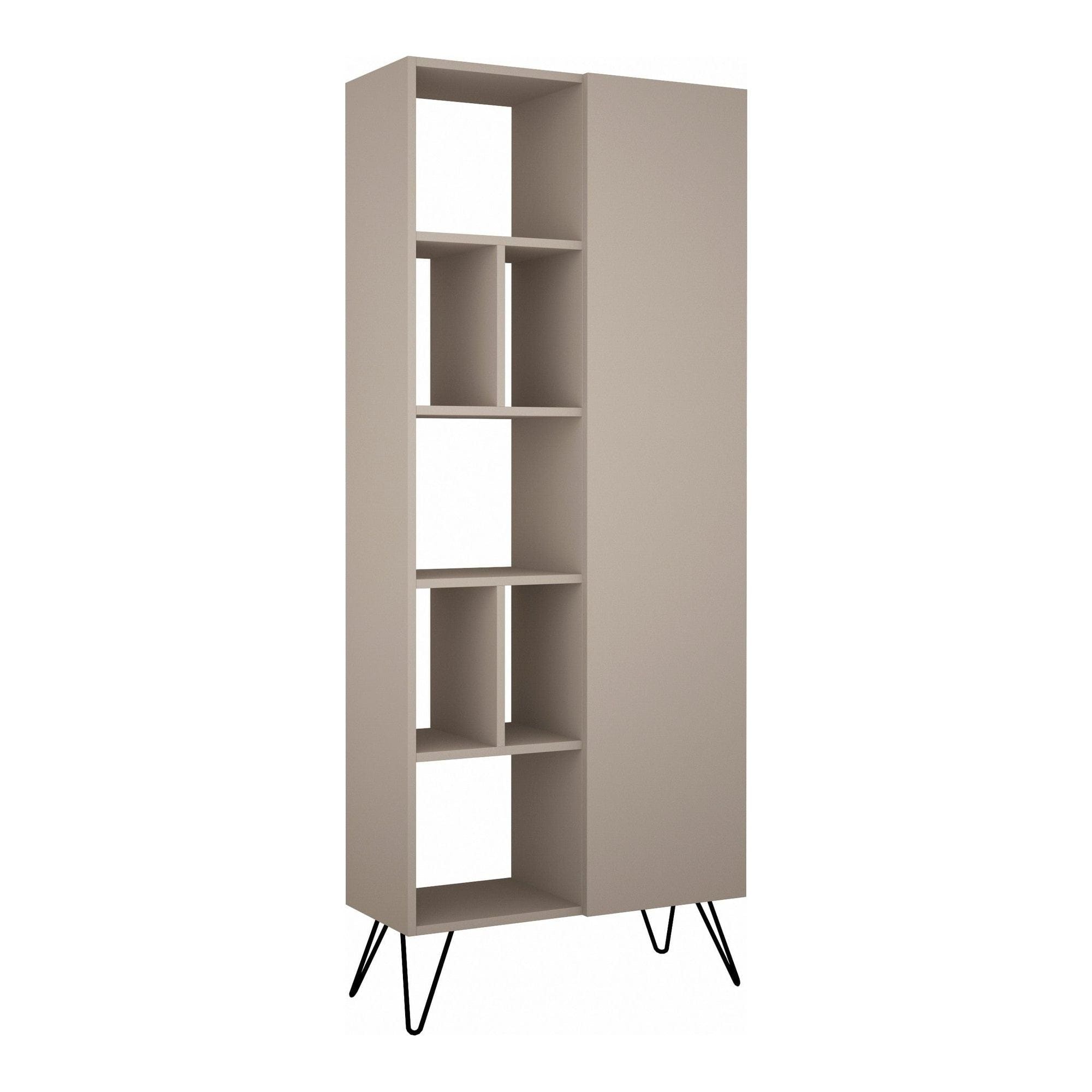 Biblioteca JEDDA BOOKCASE, bej deschis, PAL melaminat/metal, 79x32x190 cm