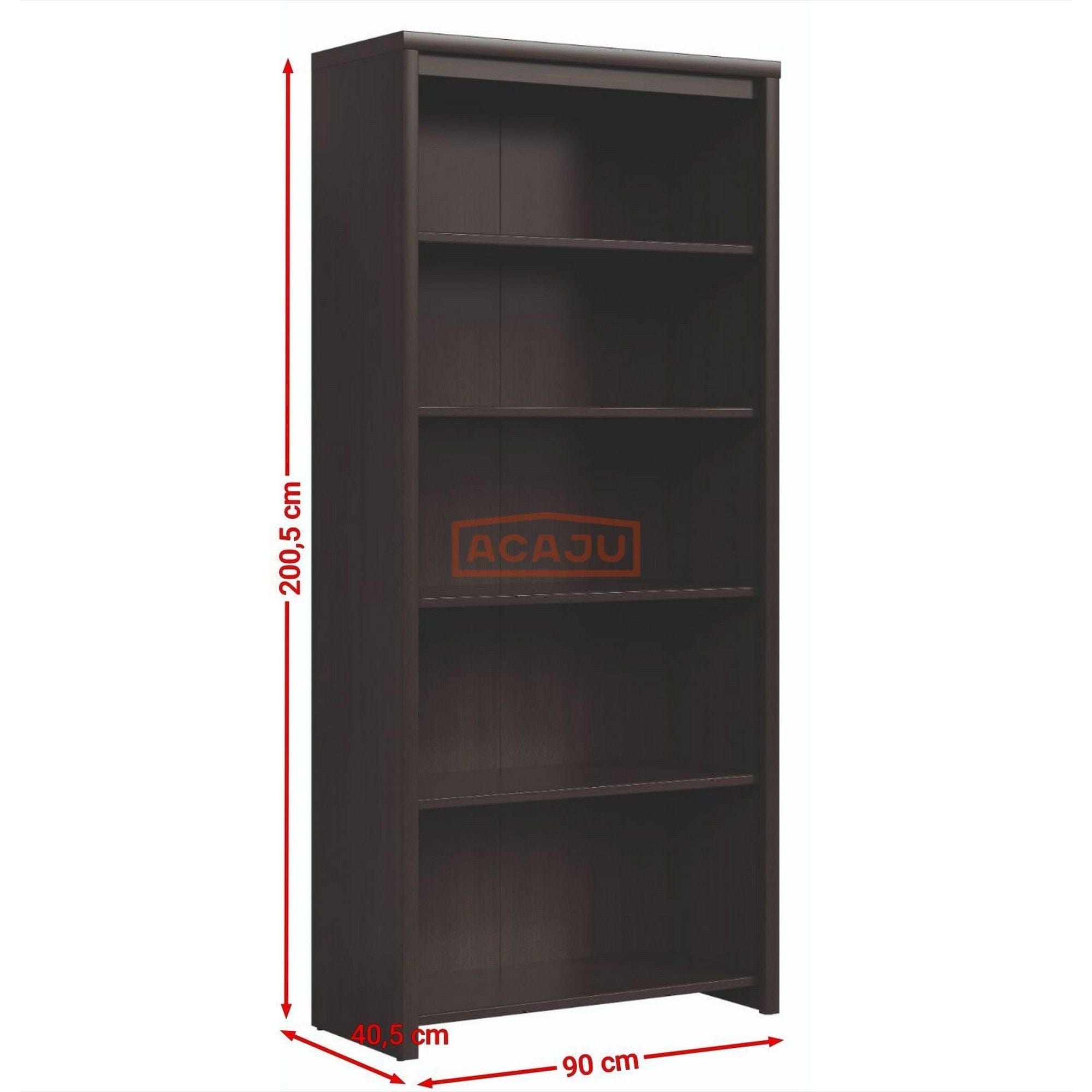 Biblioteca KASPIAN, wenge, PAL infoliat, 90x41x201 cm