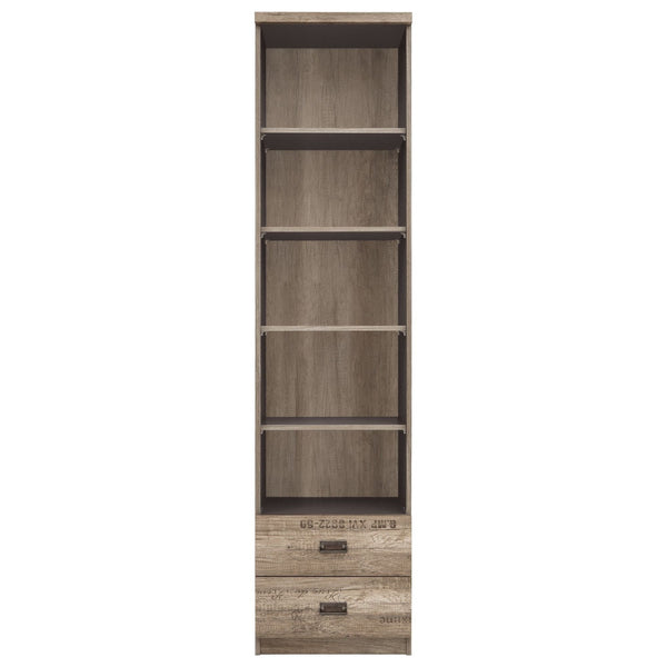 Biblioteca MALCOLM, stejar inchis, PAL laminat, 50x40x206 cm