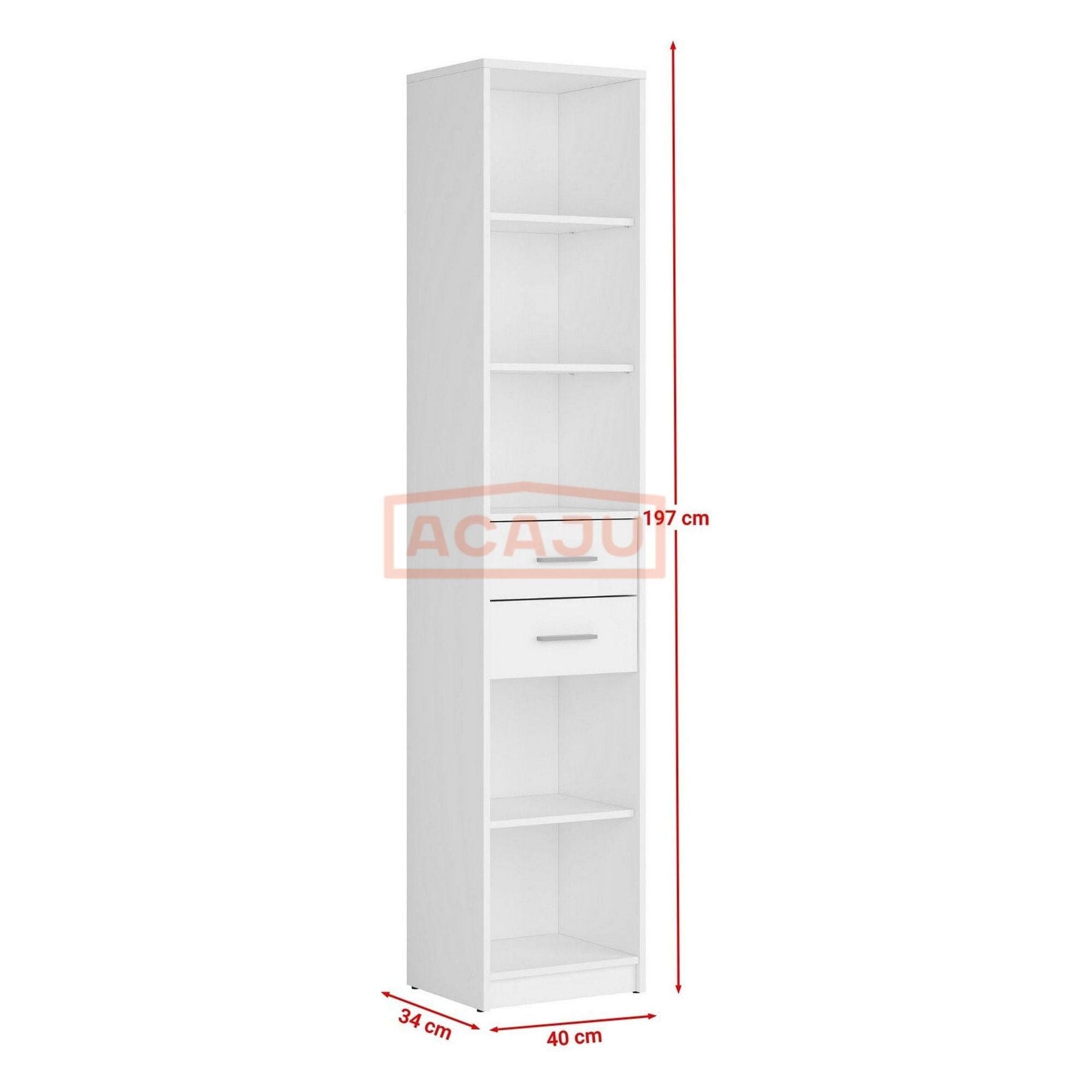 Biblioteca NEPO PLUS, alb, PAL, 40x34x197 cm