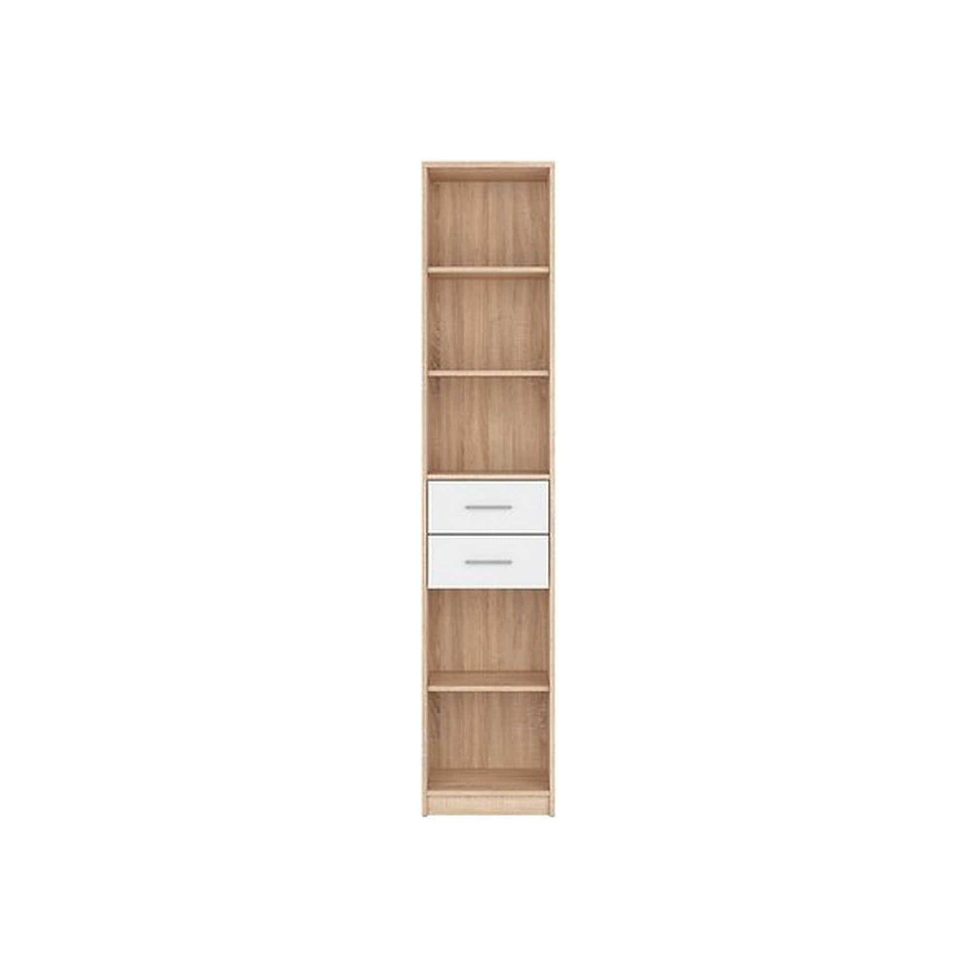 Biblioteca NEPO PLUS, stejar sonoma/alb, PAL, 40x34x197 cm