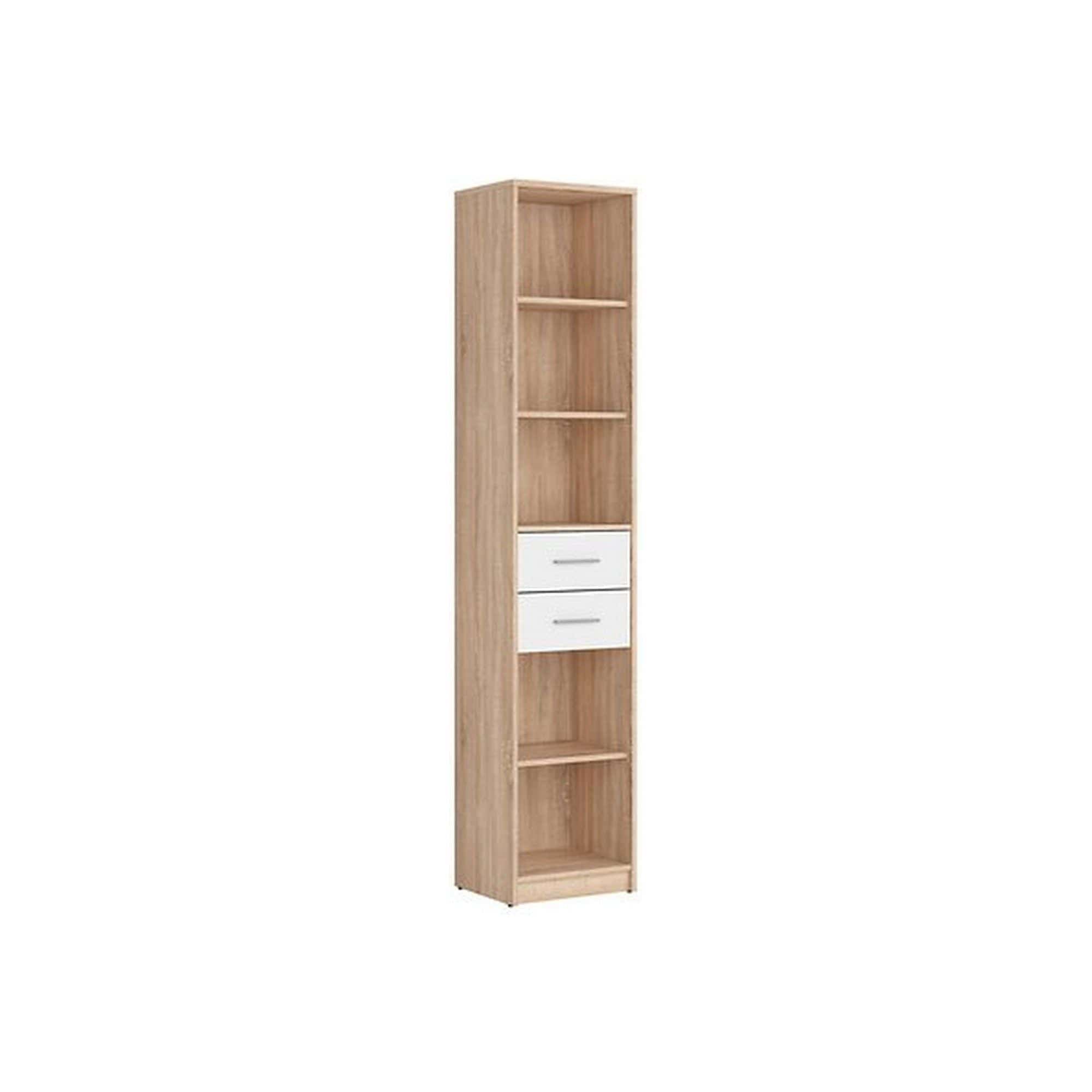 Biblioteca NEPO PLUS, stejar sonoma/alb, PAL, 40x34x197 cm