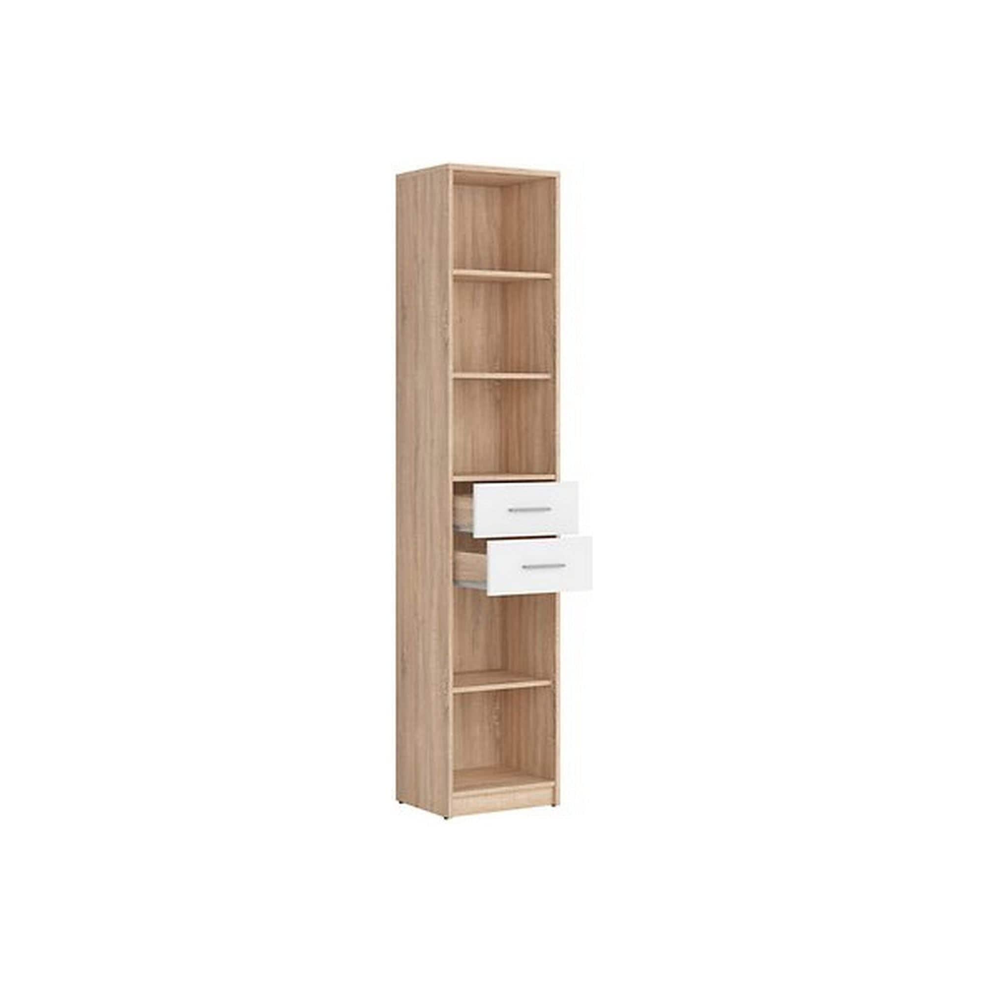 Biblioteca NEPO PLUS, stejar sonoma/alb, PAL, 40x34x197 cm