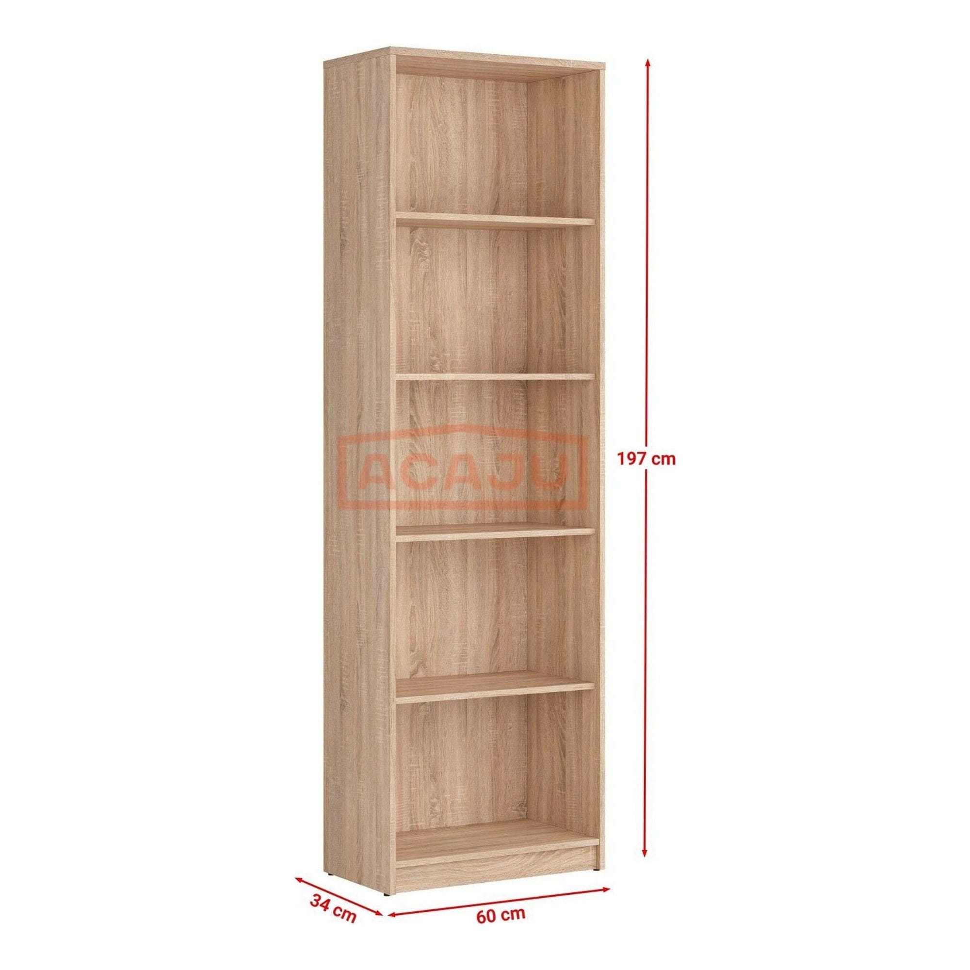Biblioteca NEPO PLUS, stejar sonoma, PAL, 60x34x197 cm